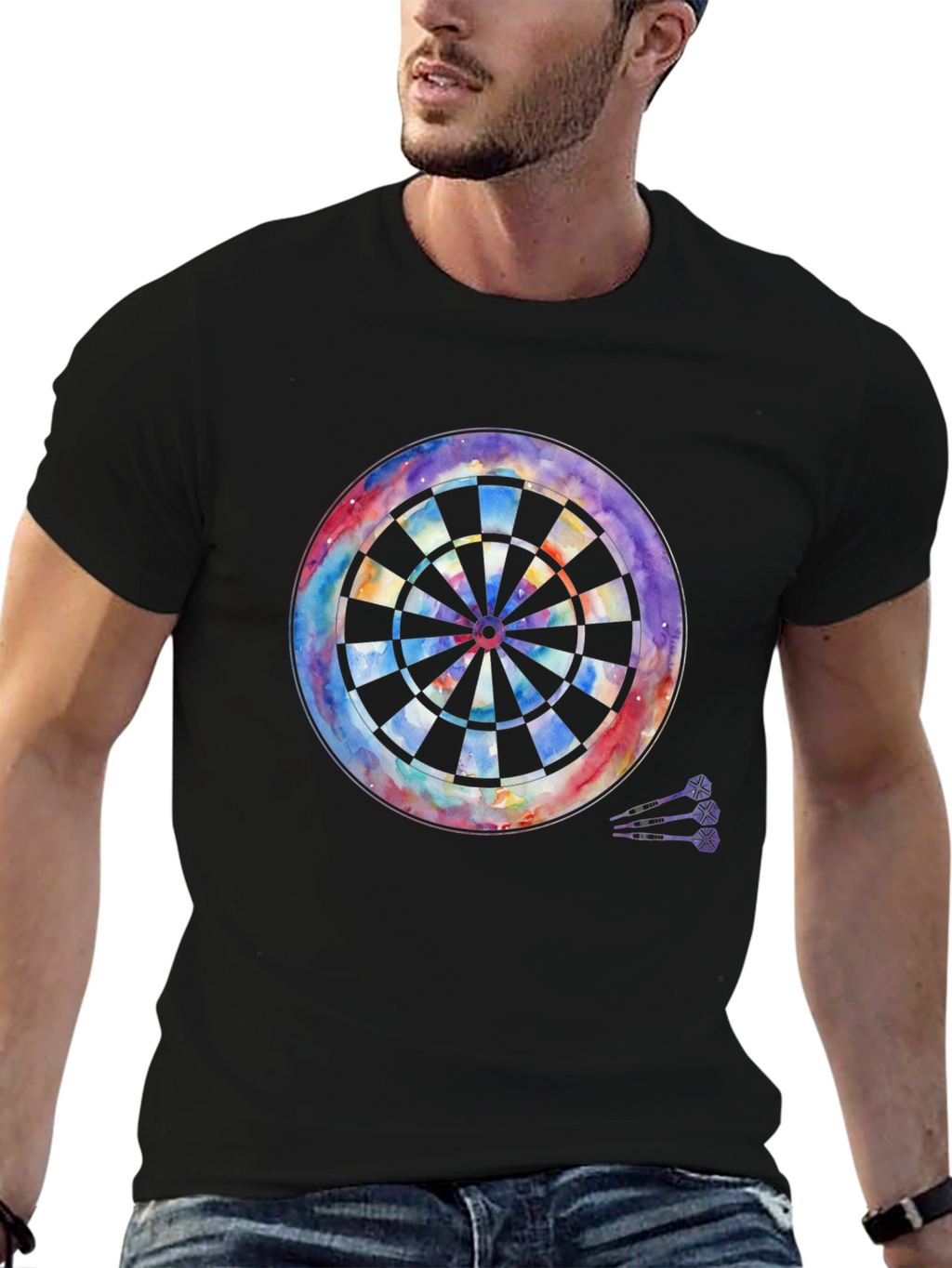 Watercolor Dartboard Graphic T-Shirt
