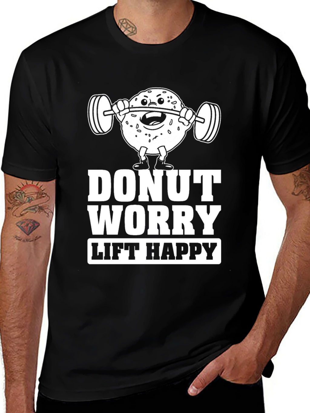Donut Worry Lift Happy Graphic T-Shirt