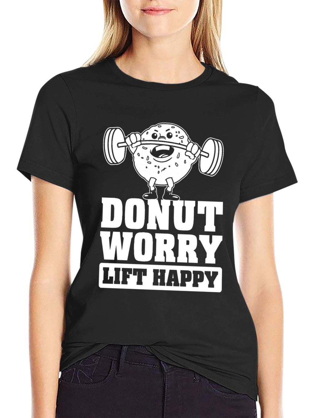 Donut Worry Lift Happy Graphic T-Shirt