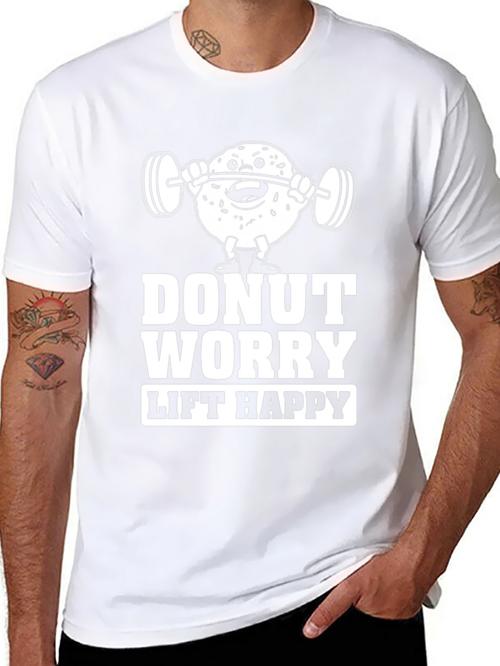 Donut Worry Lift Happy Graphic T-Shirt