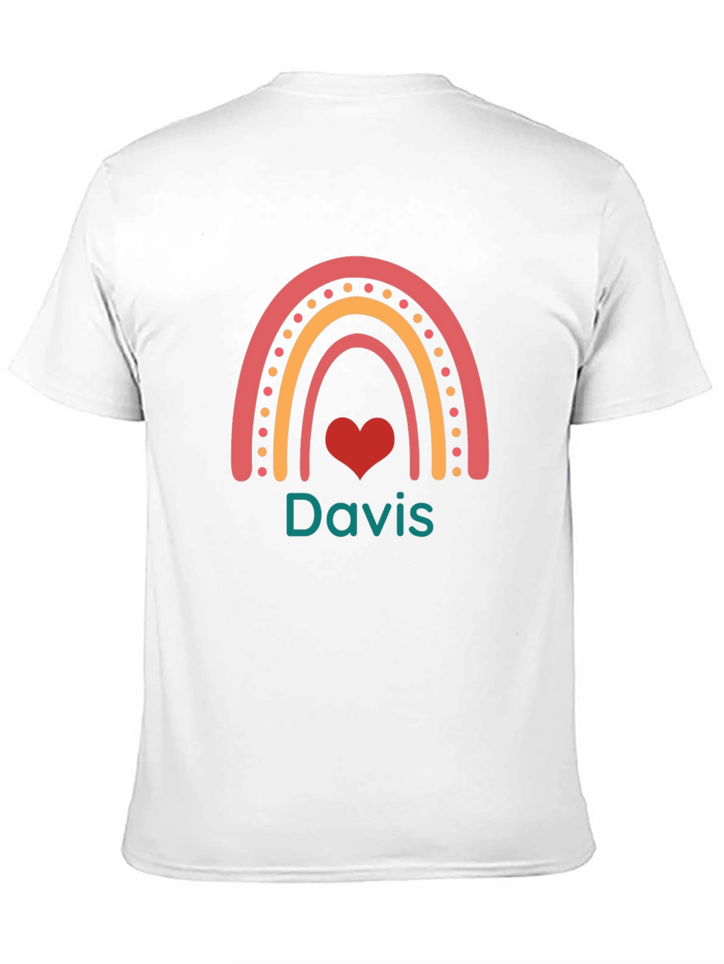 Davis Rainbow Heart Tee - Cute Personalized Shirt