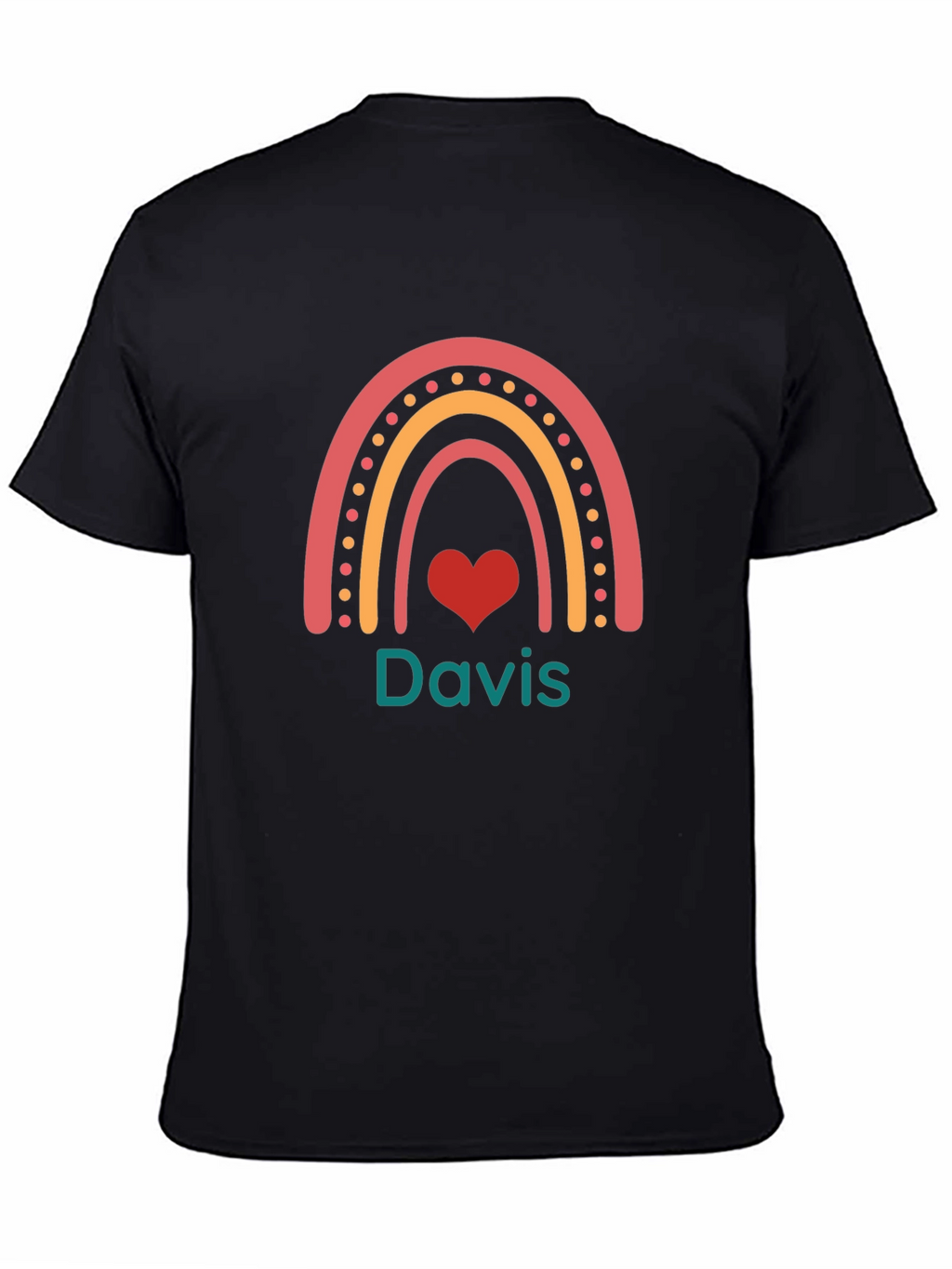 Davis Rainbow Heart Tee - Cute Personalized Shirt