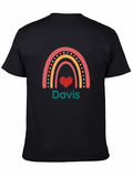 Davis Rainbow Heart Tee - Cute Personalized Shirt