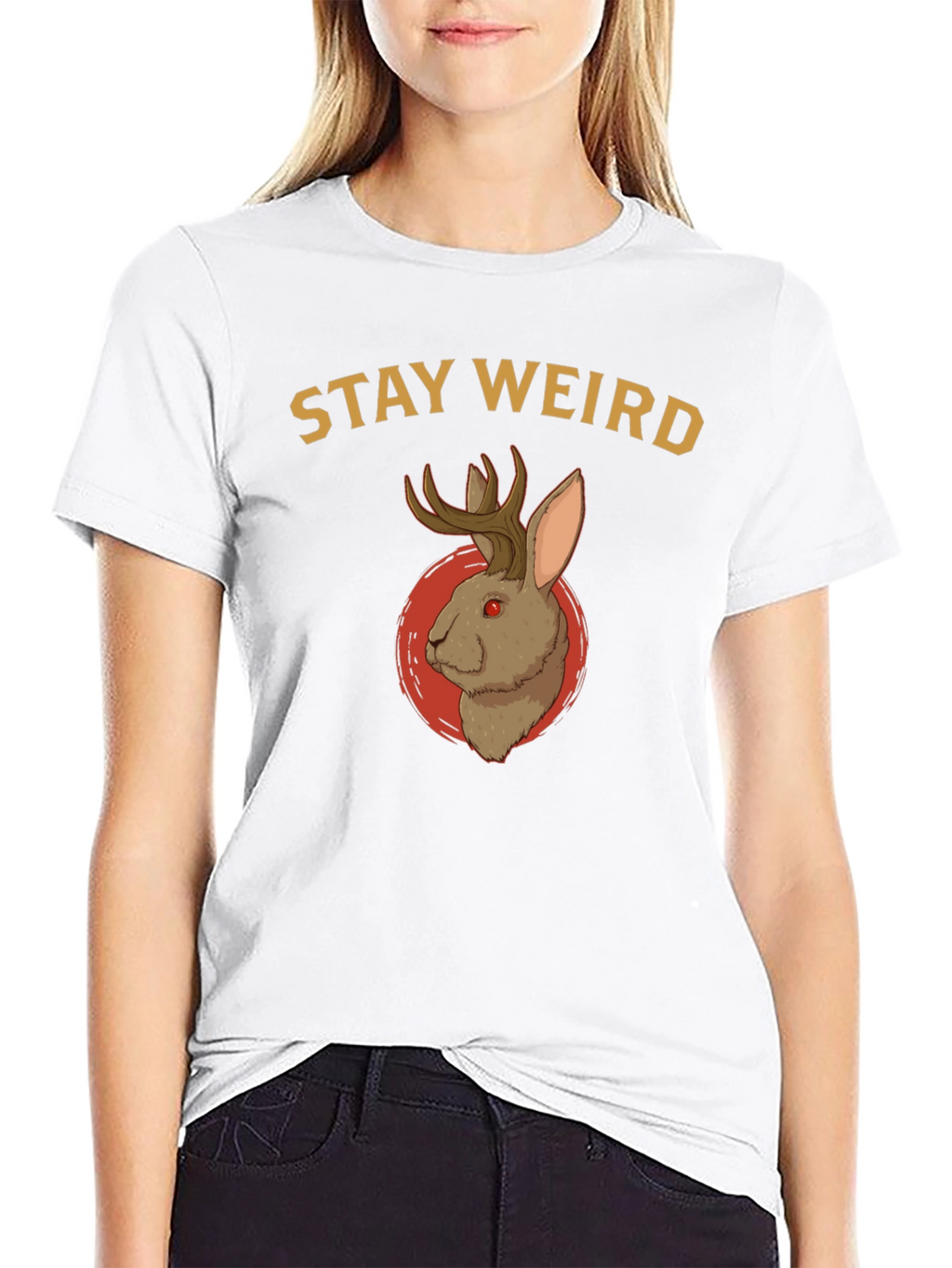 Stay Weird Jackalope T-Shirt - Novelty Graphic Tee