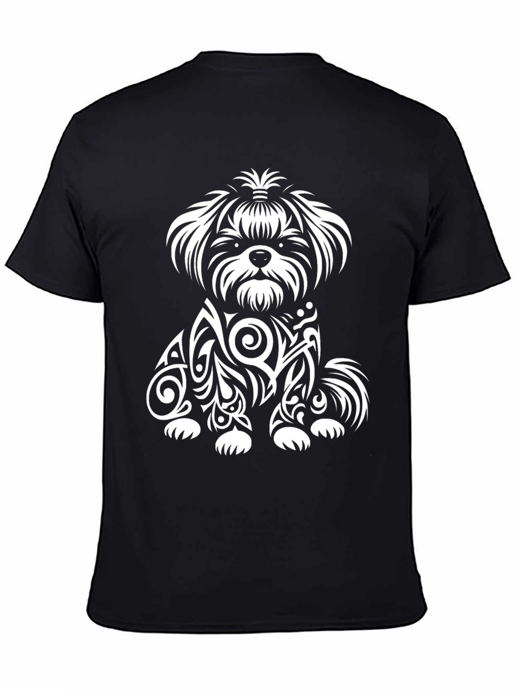 Dog Tribal Art T-Shirt - Black