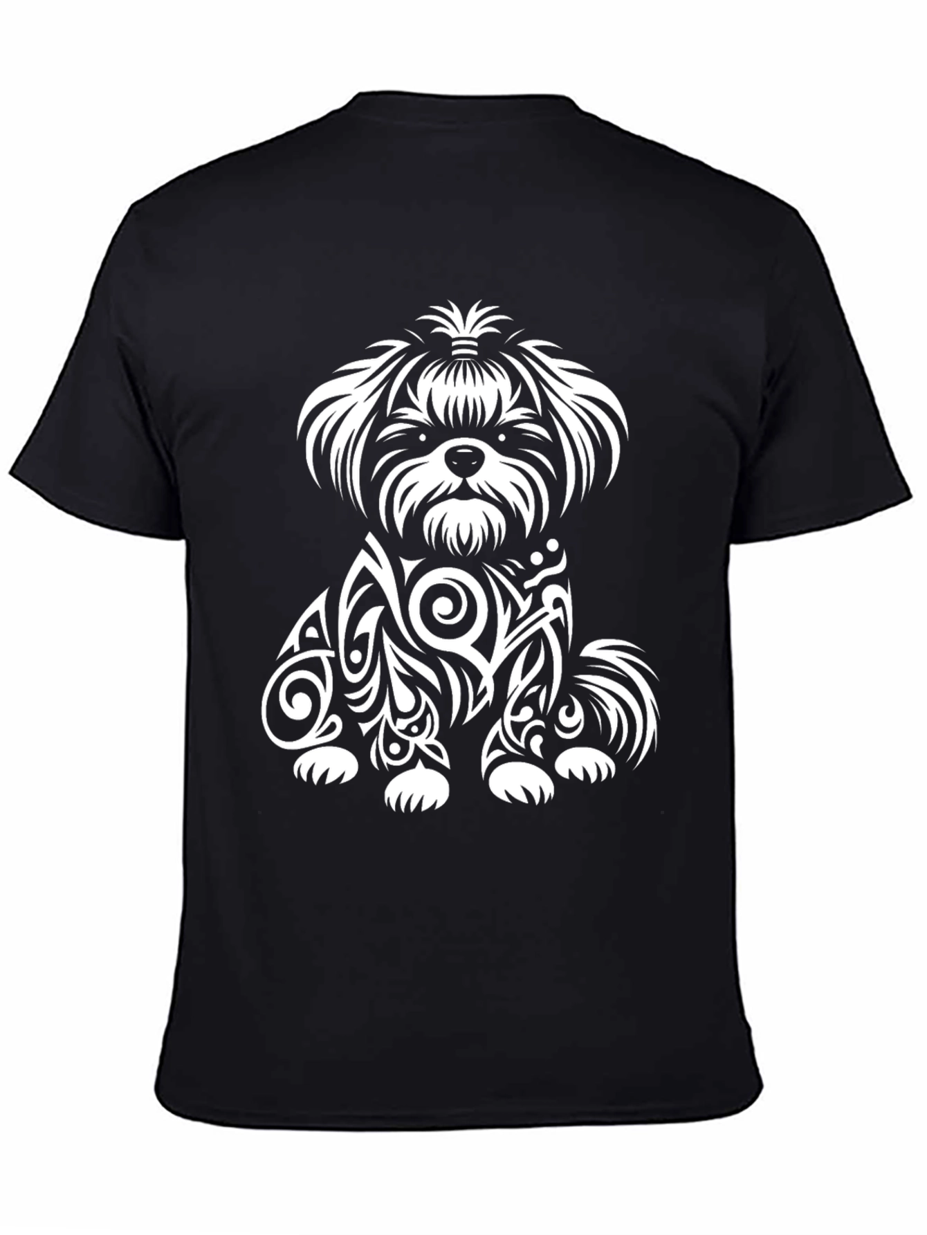 Dog Tribal Art T-Shirt - Black