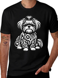 Dog Tribal Art T-Shirt - Black