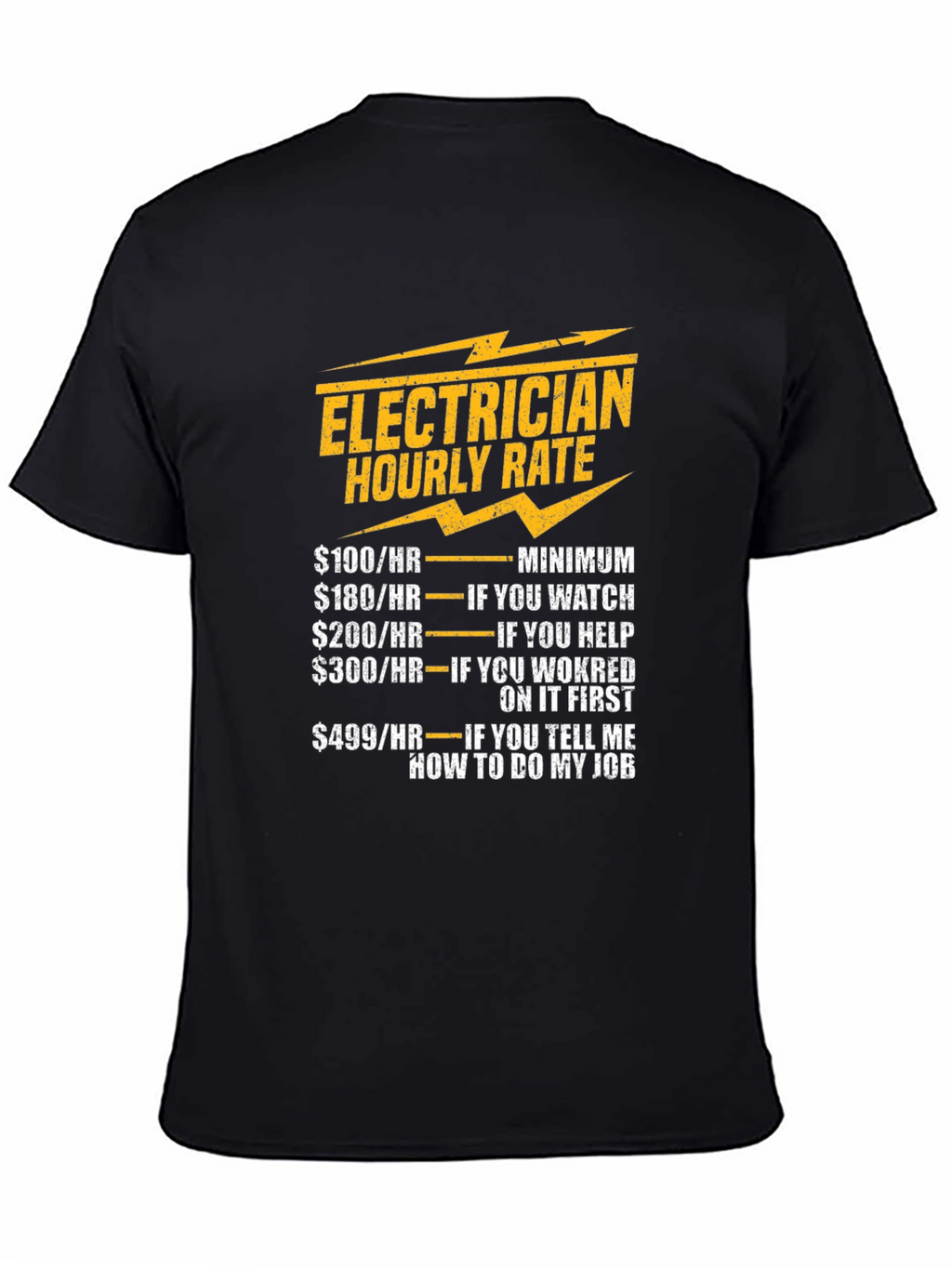 Electrician Hourly Rate Novelty T-Shirt
