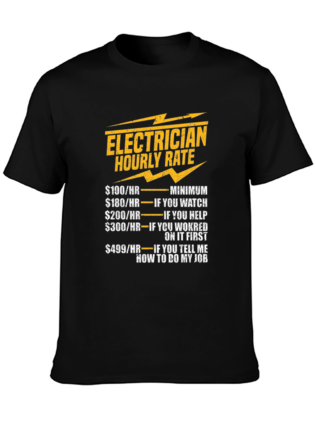 Electrician Hourly Rate Novelty T-Shirt