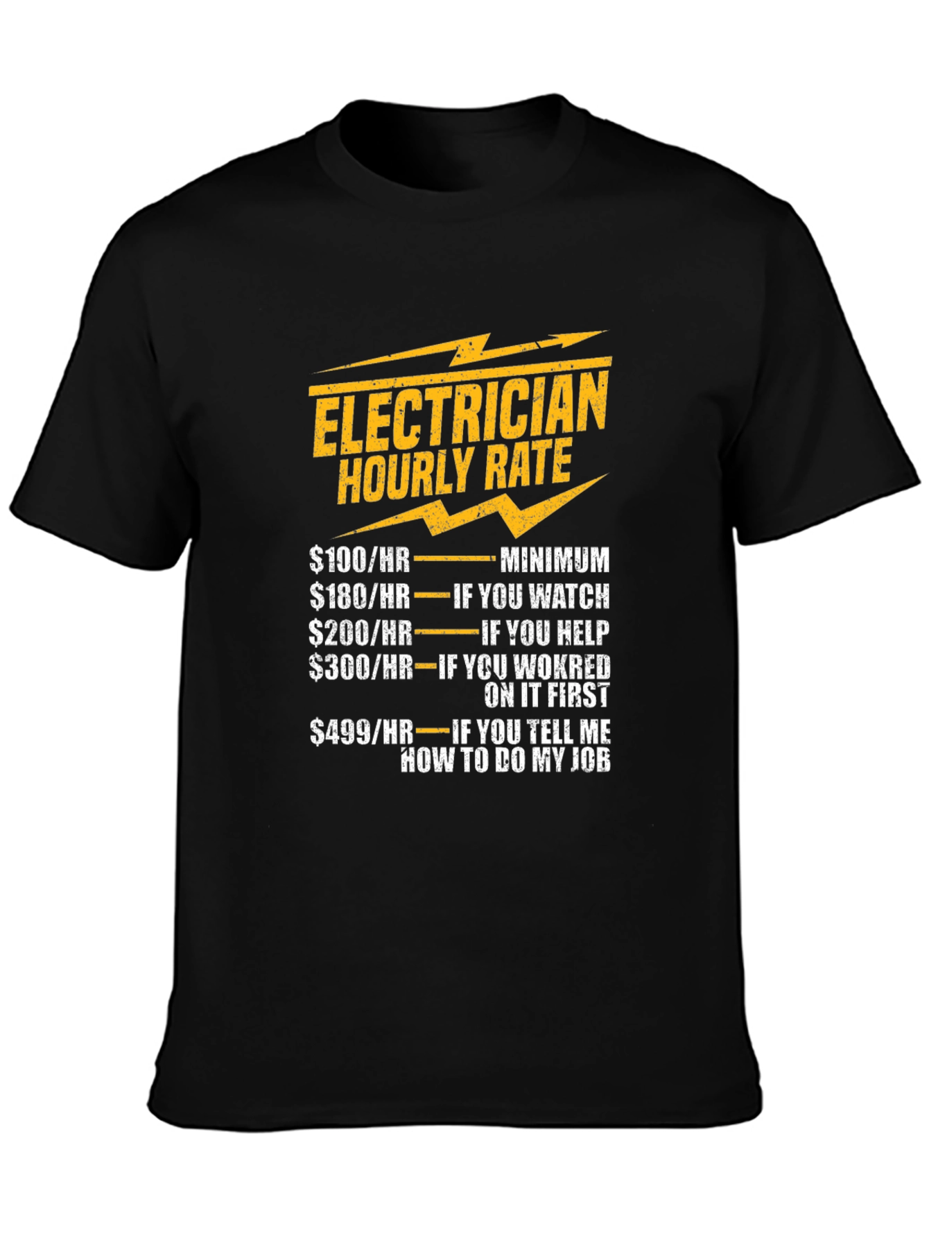 Electrician Hourly Rate Novelty T-Shirt