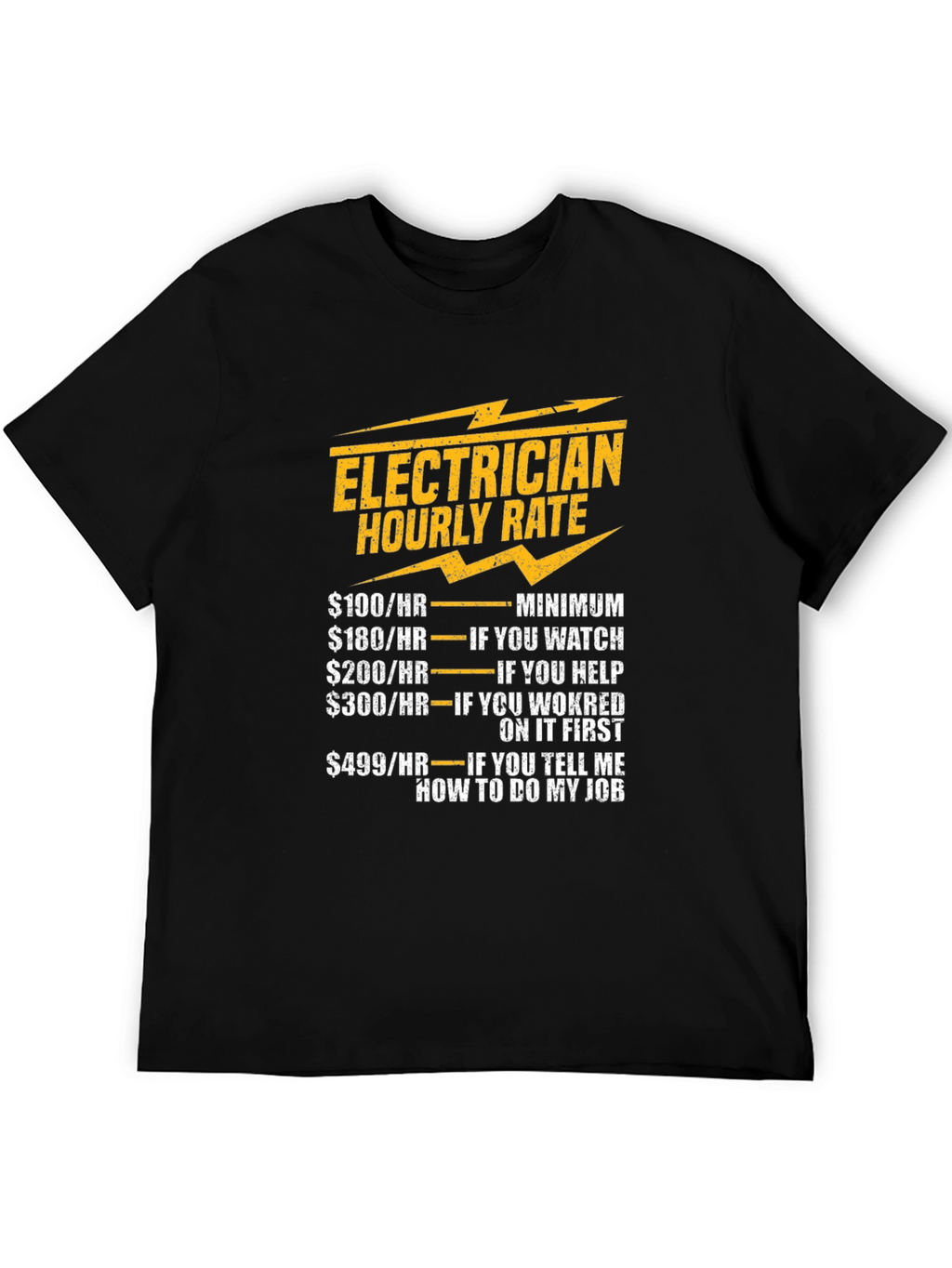 Electrician Hourly Rate Novelty T-Shirt