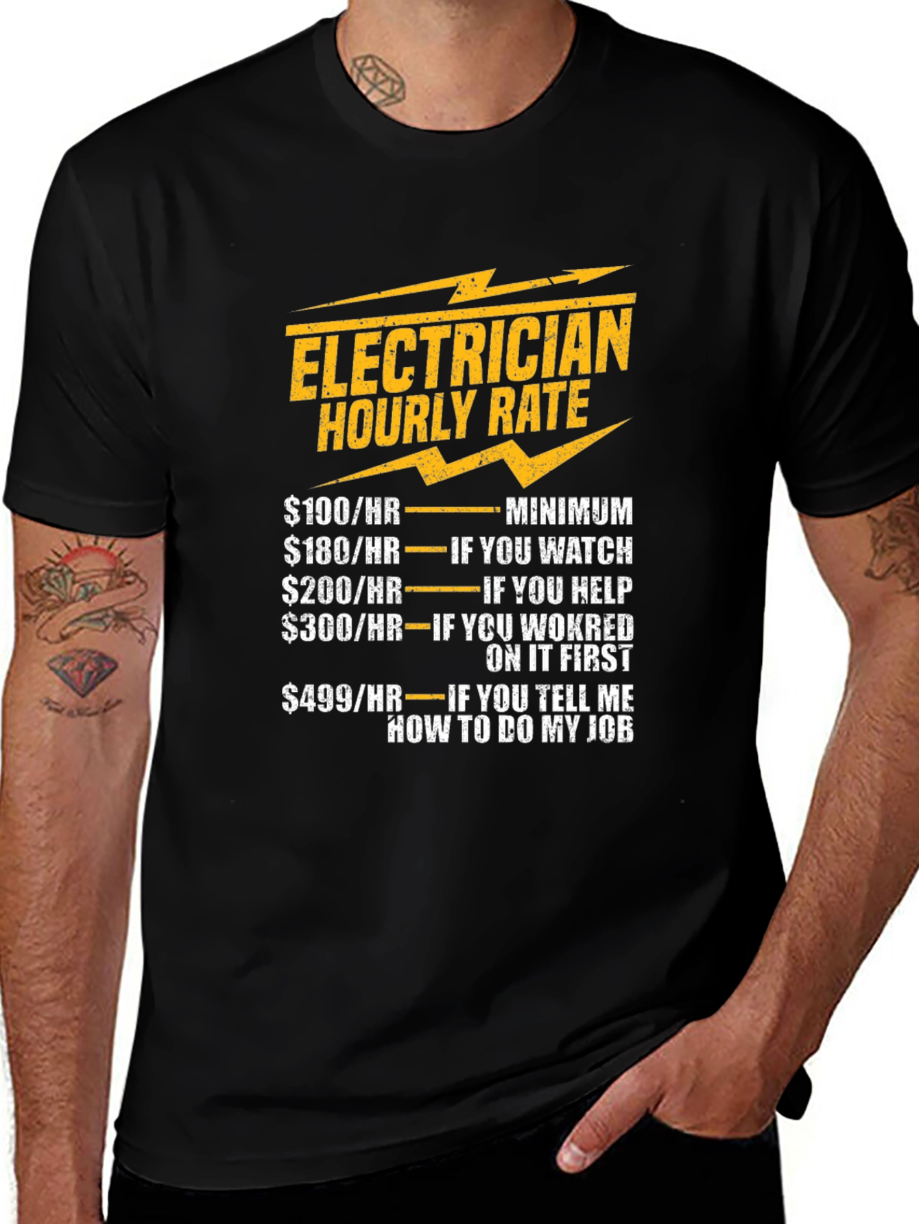 Electrician Hourly Rate Novelty T-Shirt