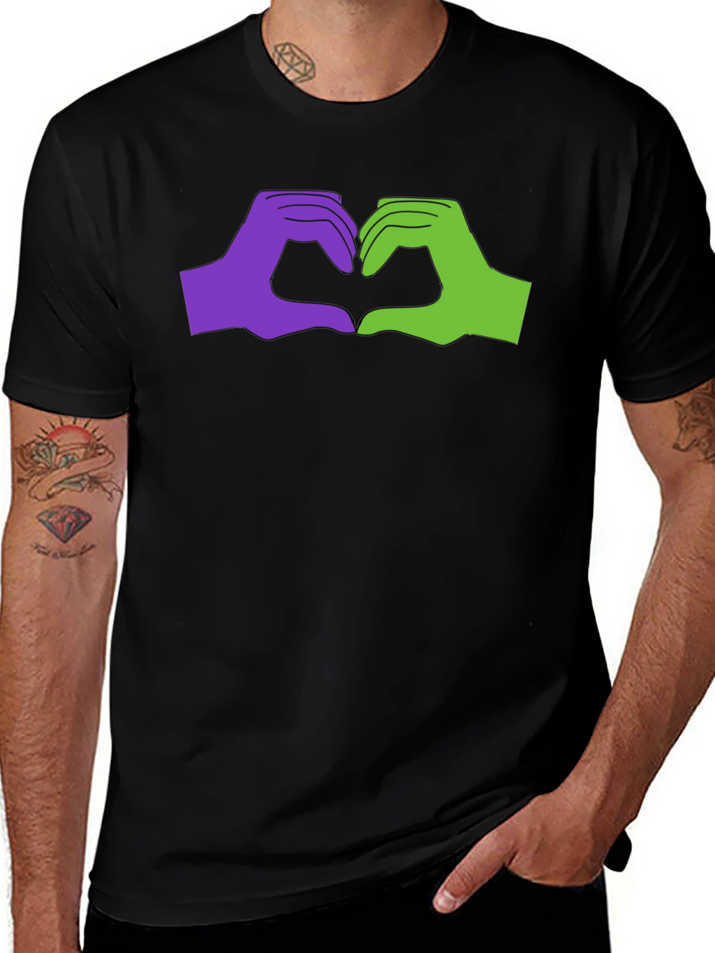 Love Sign Language Graphic Tee - Black Cotton T-Shirt