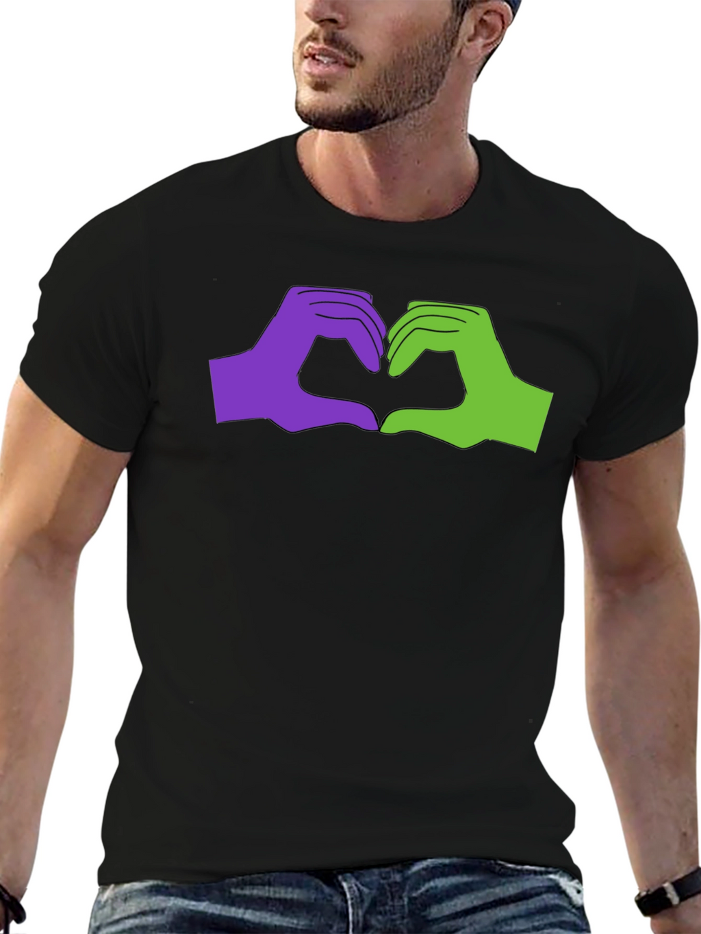 Love Sign Language Graphic Tee - Black Cotton T-Shirt