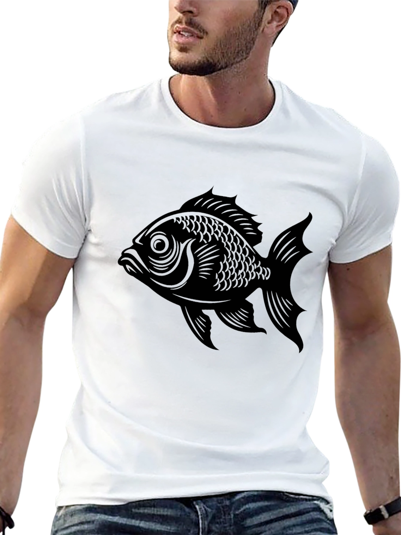 Black Fish Graphic Tee - Mens Stylish Casual Shirt
