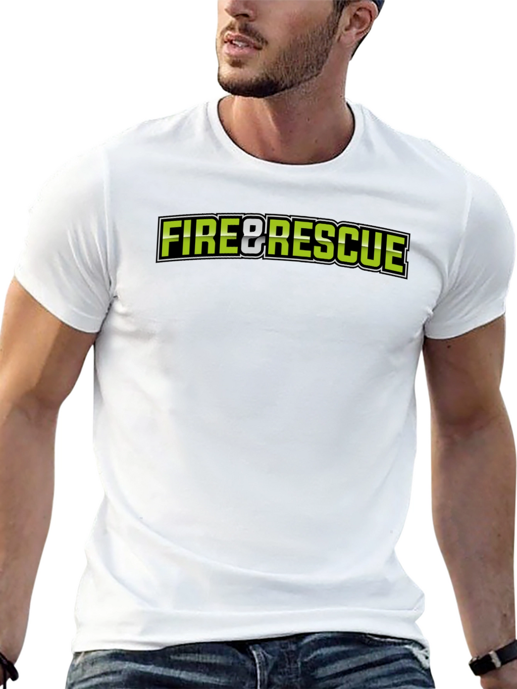Fire & Rescue Black Graphic T-Shirt