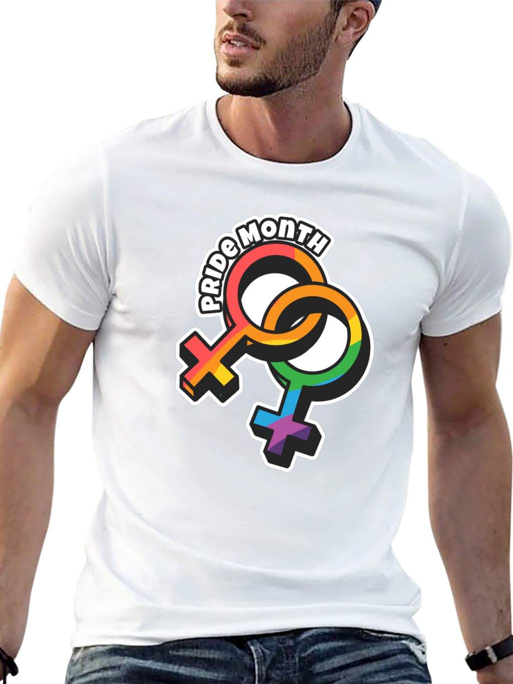 Pride Month Rainbow Symbol Graphic T-Shirt