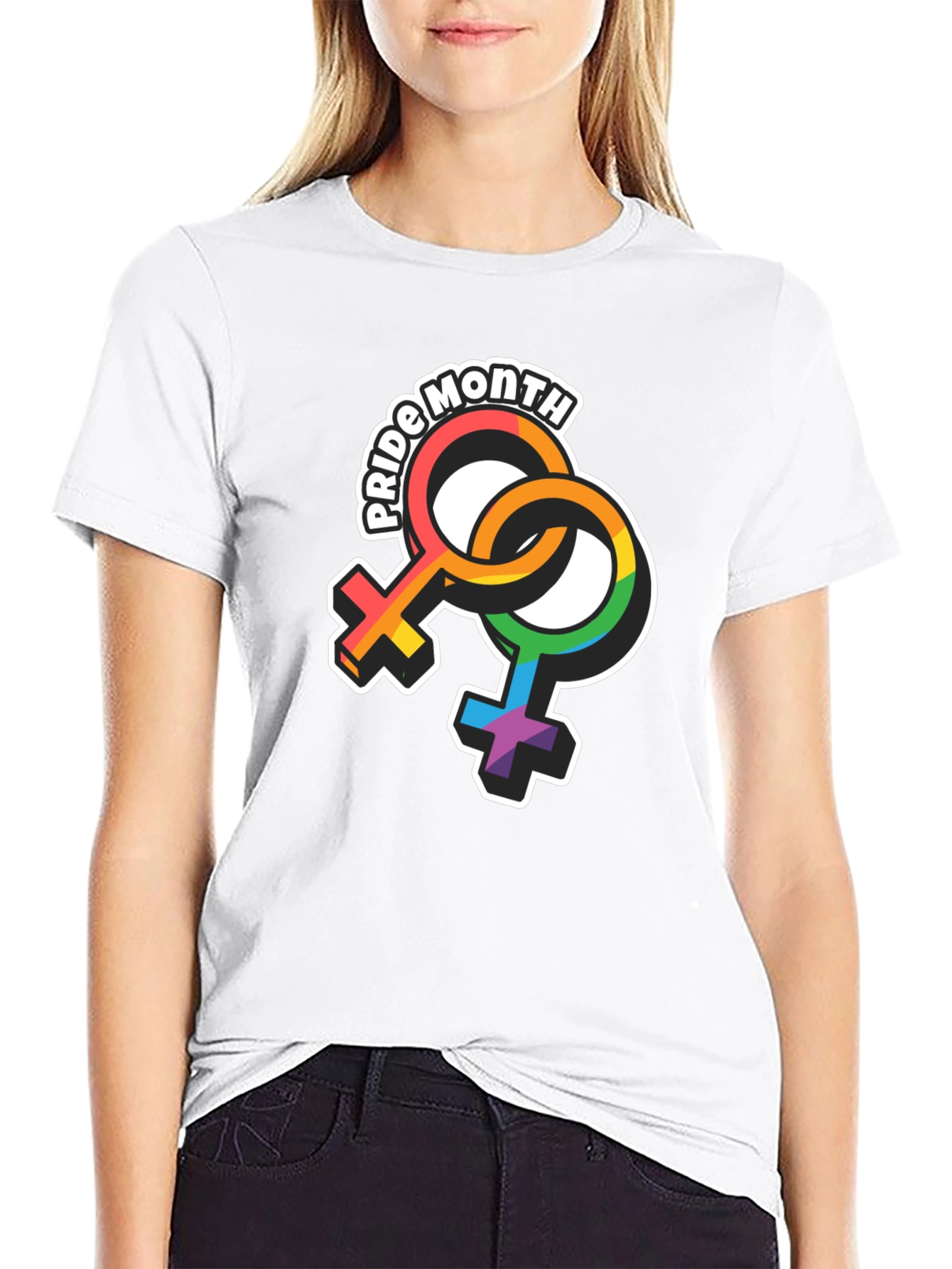 Pride Month Rainbow Symbol Graphic T-Shirt