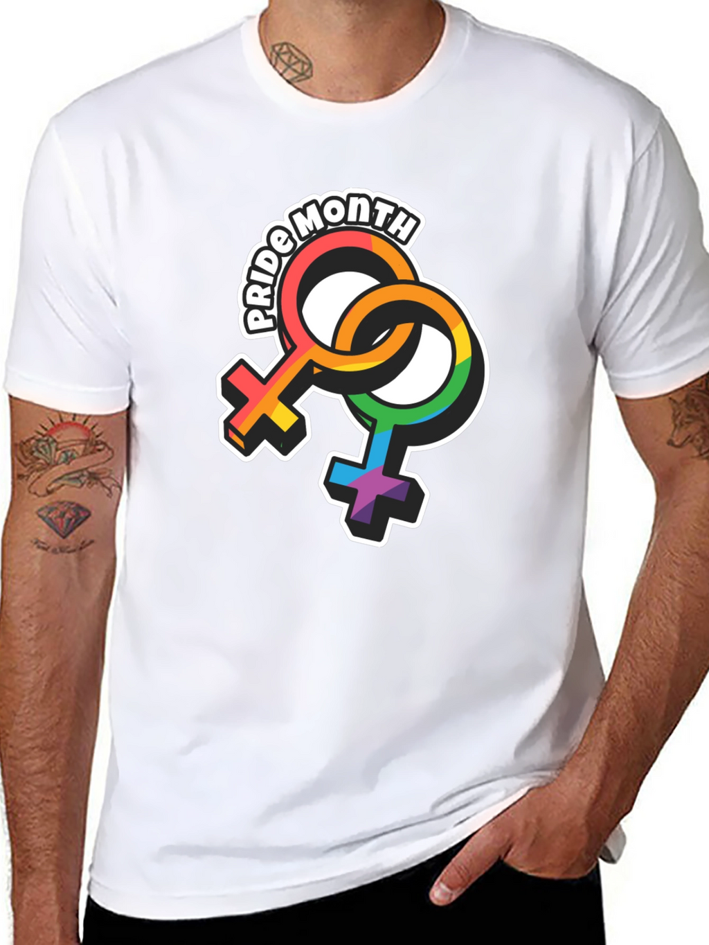 Pride Month Rainbow Symbol Graphic T-Shirt