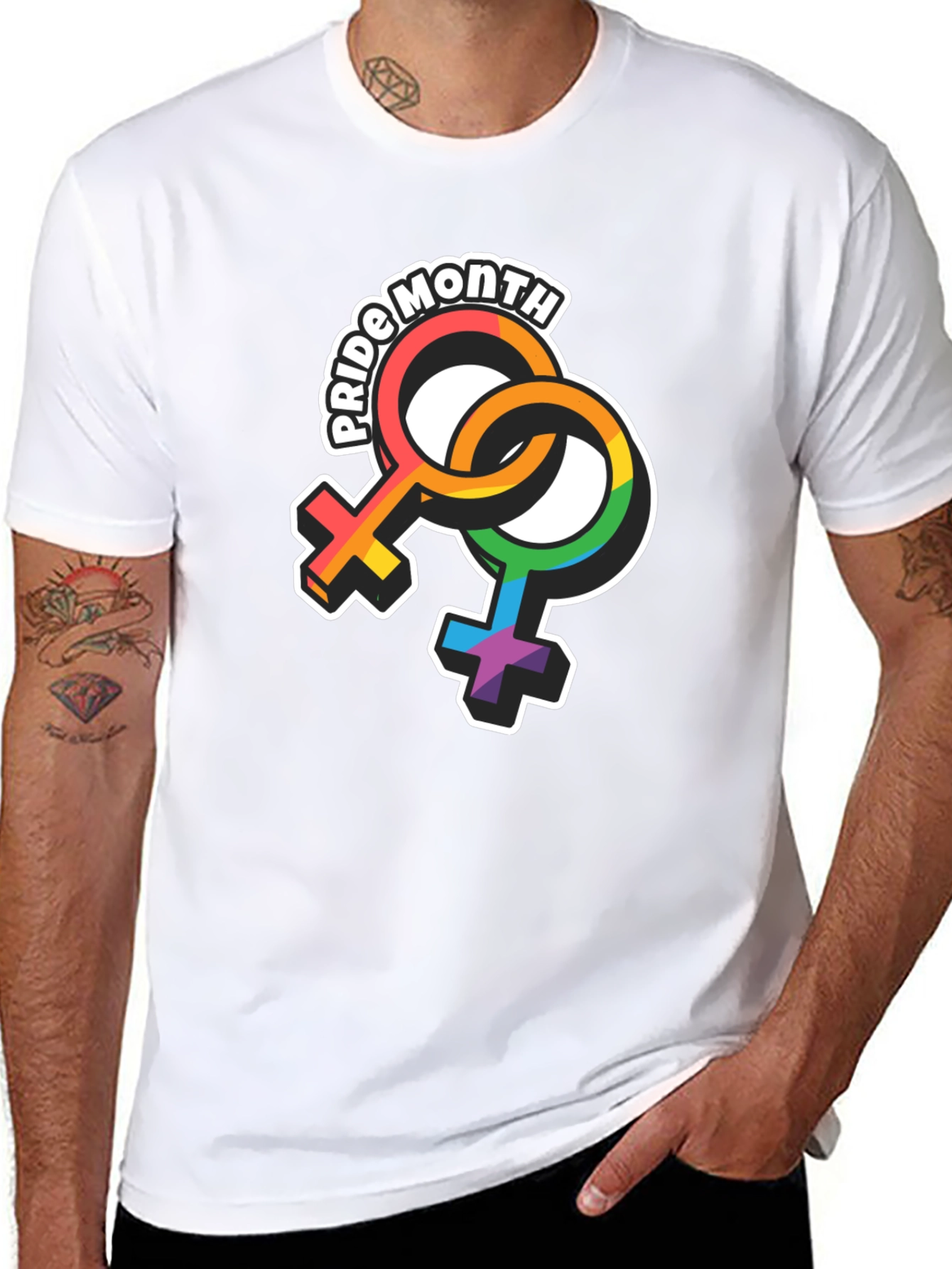 Pride Month Rainbow Symbol Graphic T-Shirt
