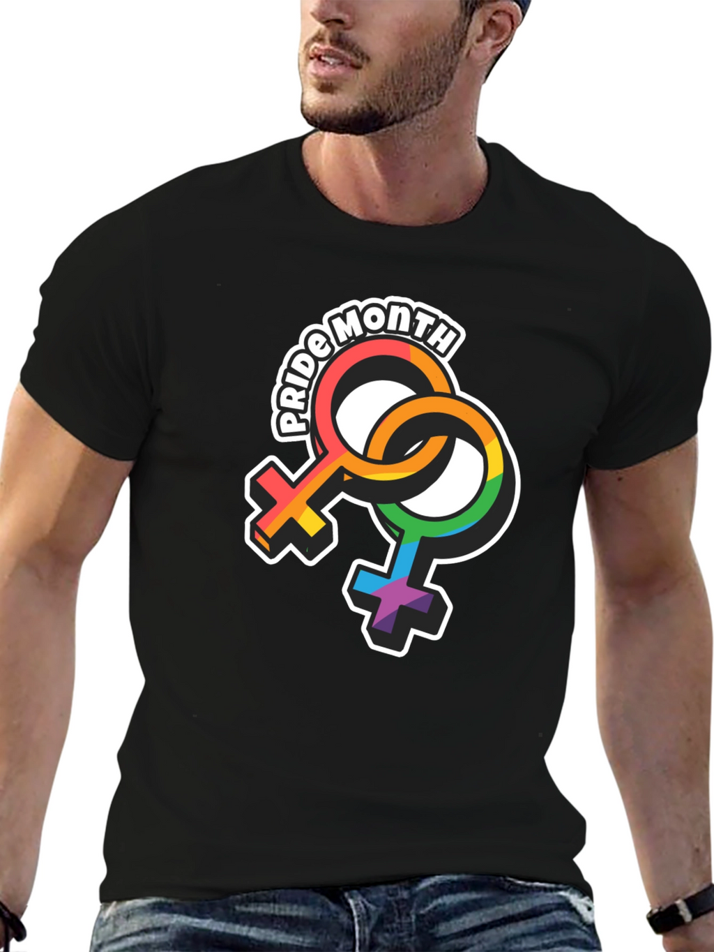Pride Month Rainbow Symbol Graphic T-Shirt