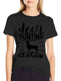 Deer Hunting Season Graphic Tee - Black