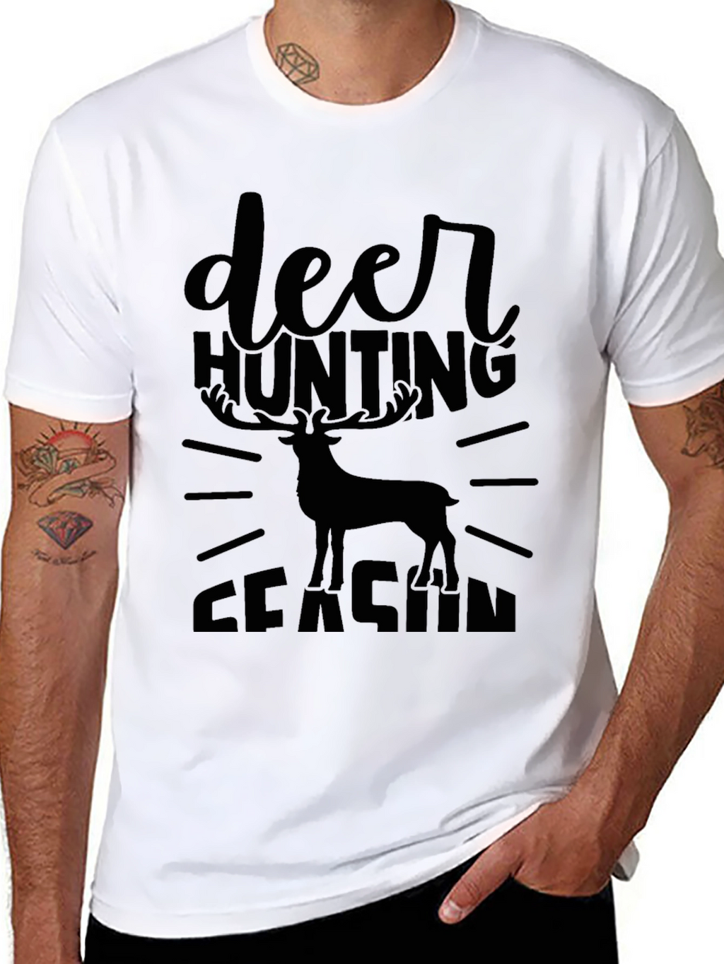 Deer Hunting Season Graphic Tee - Black
