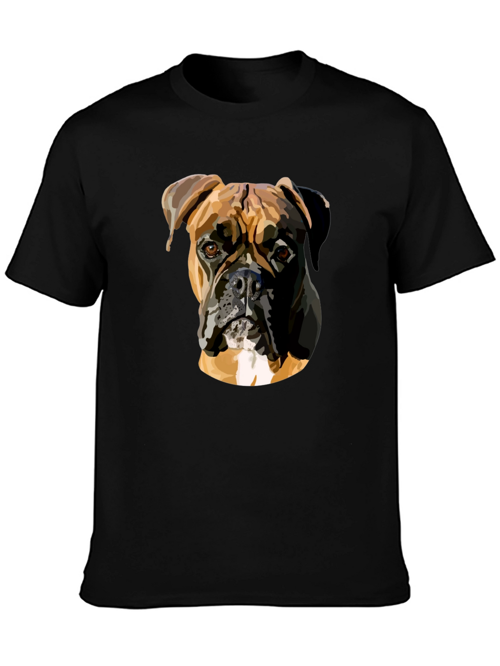 Boxer Dog Graphic Print Black T-Shirt