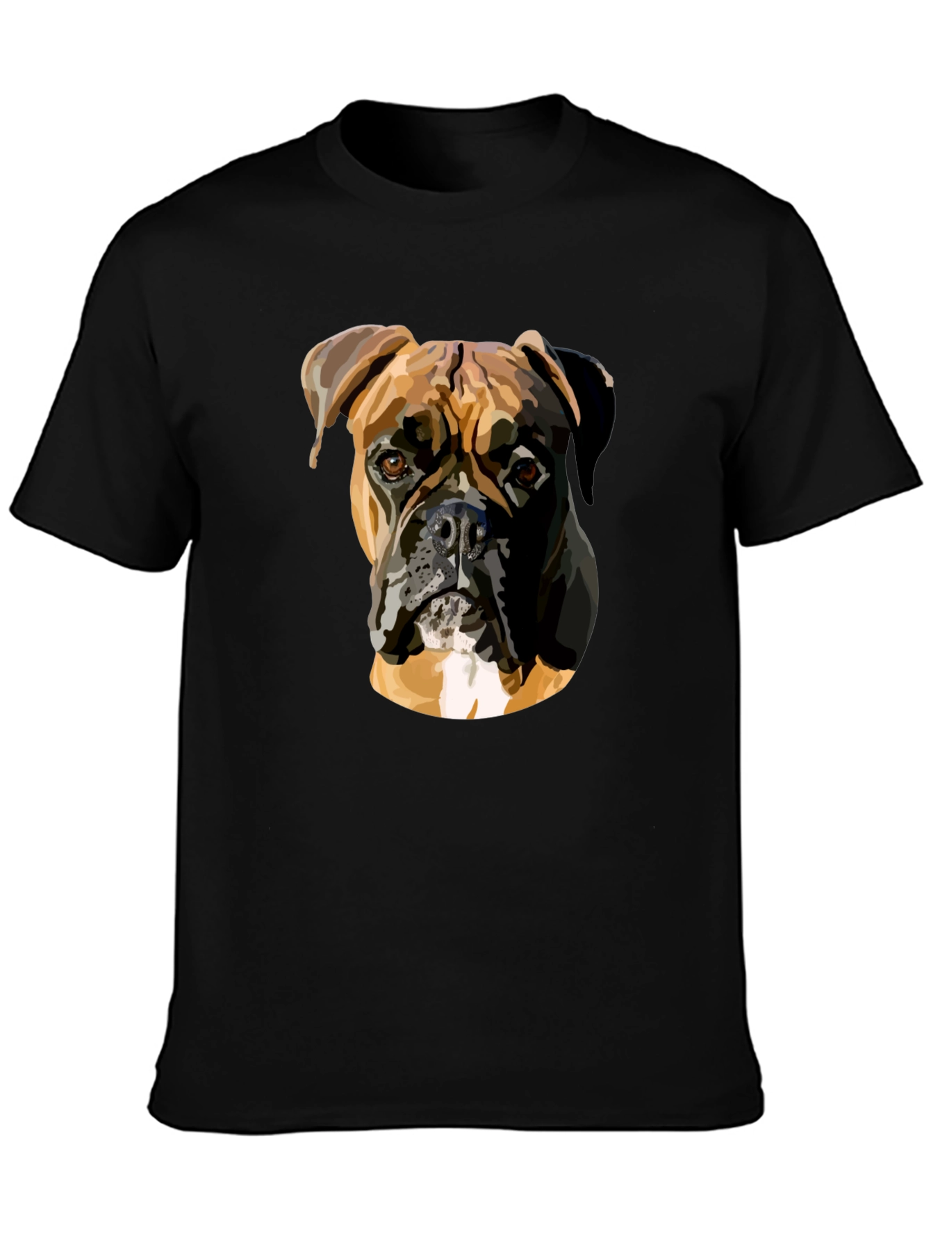 Boxer Dog Graphic Print Black T-Shirt