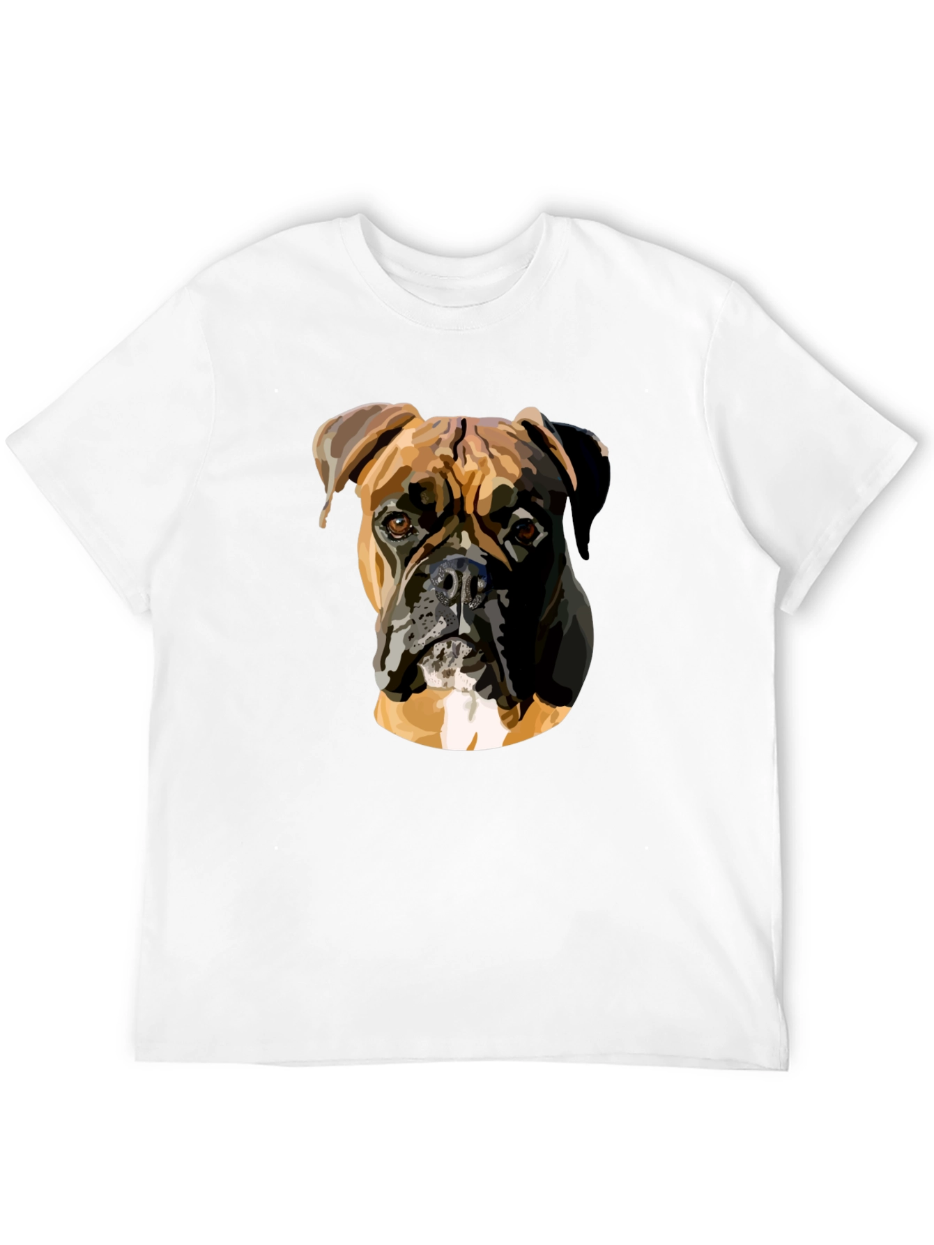Boxer Dog Graphic Print Black T-Shirt
