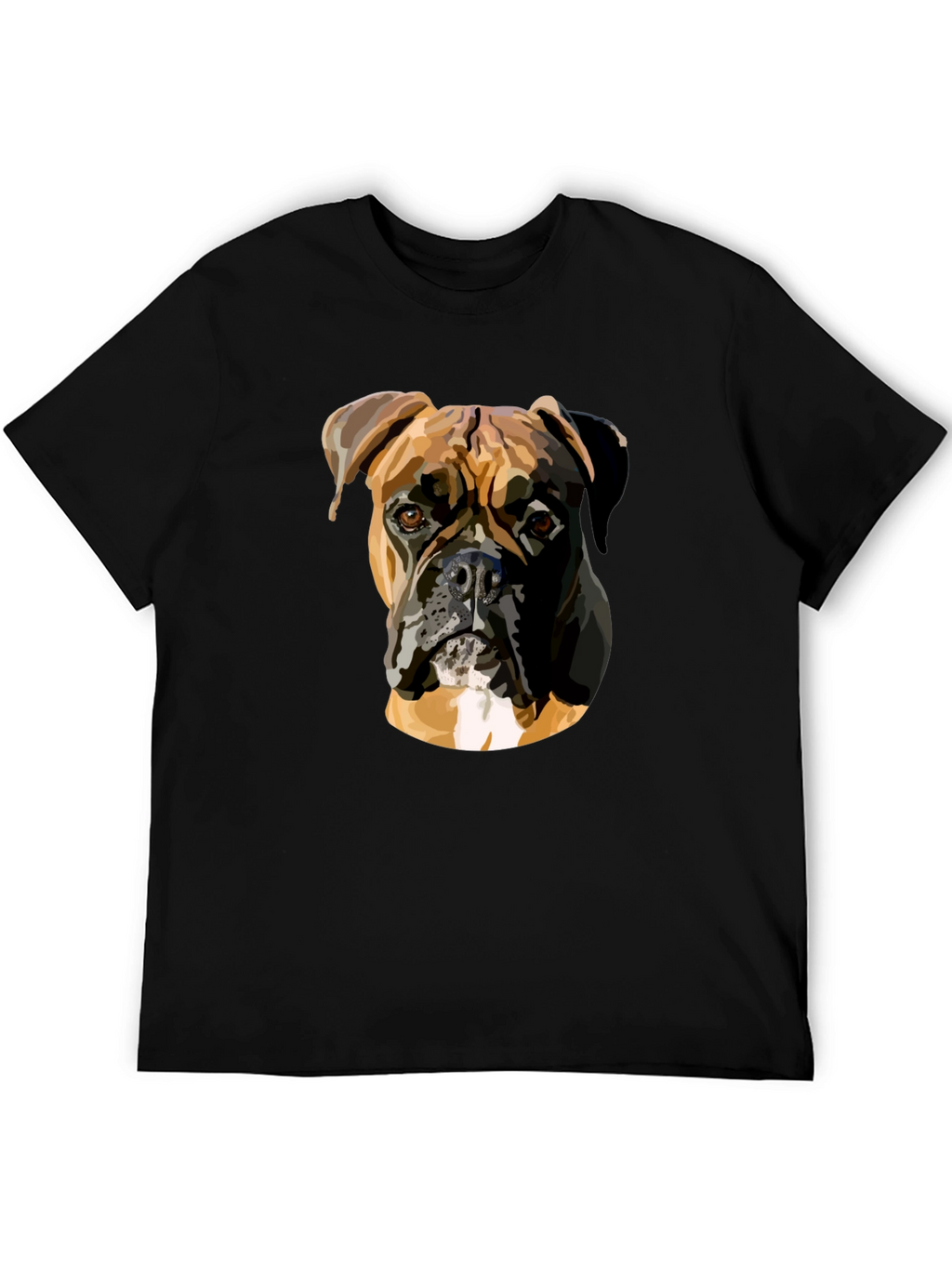 Boxer Dog Graphic Print Black T-Shirt