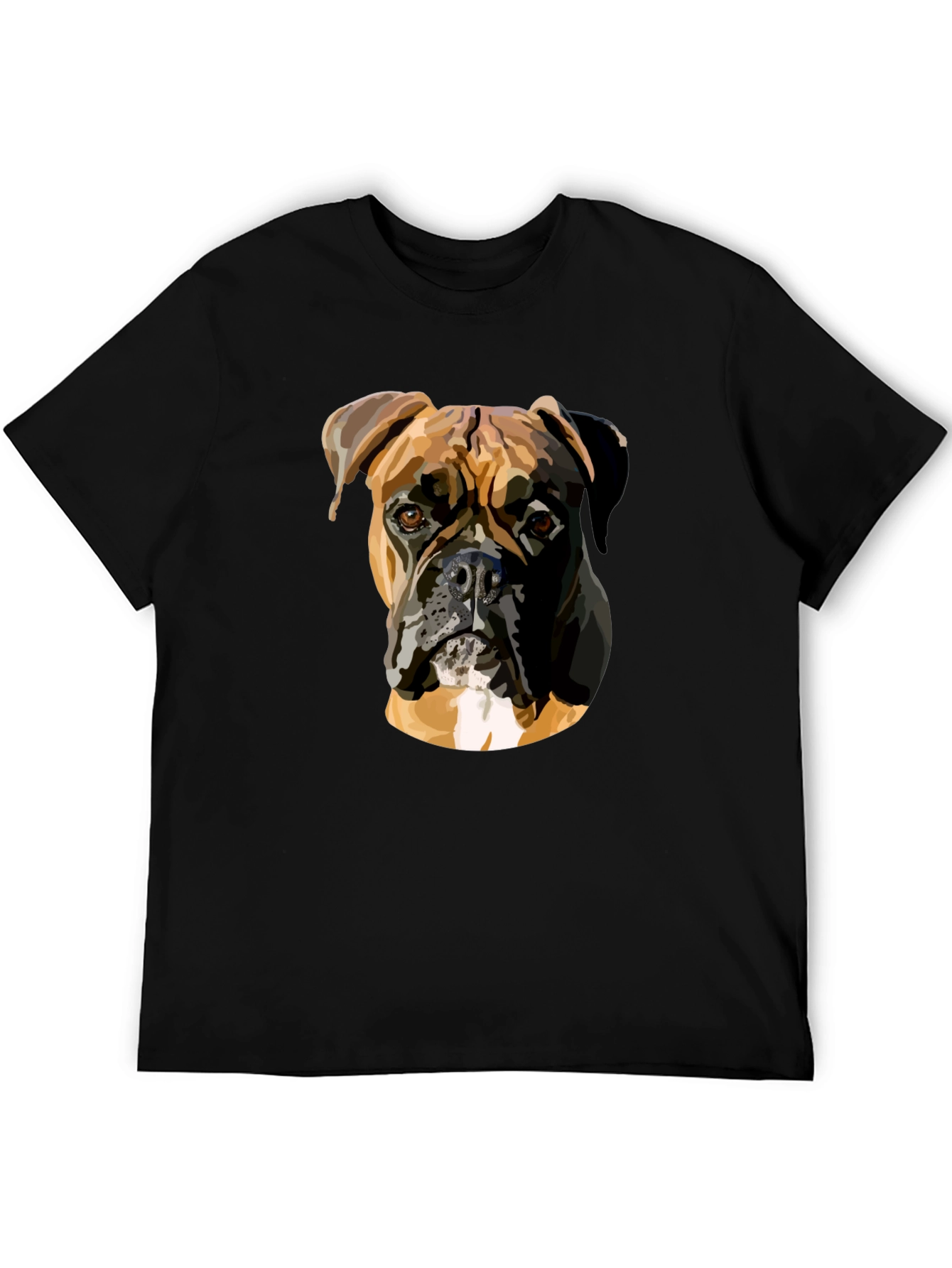 Boxer Dog Graphic Print Black T-Shirt