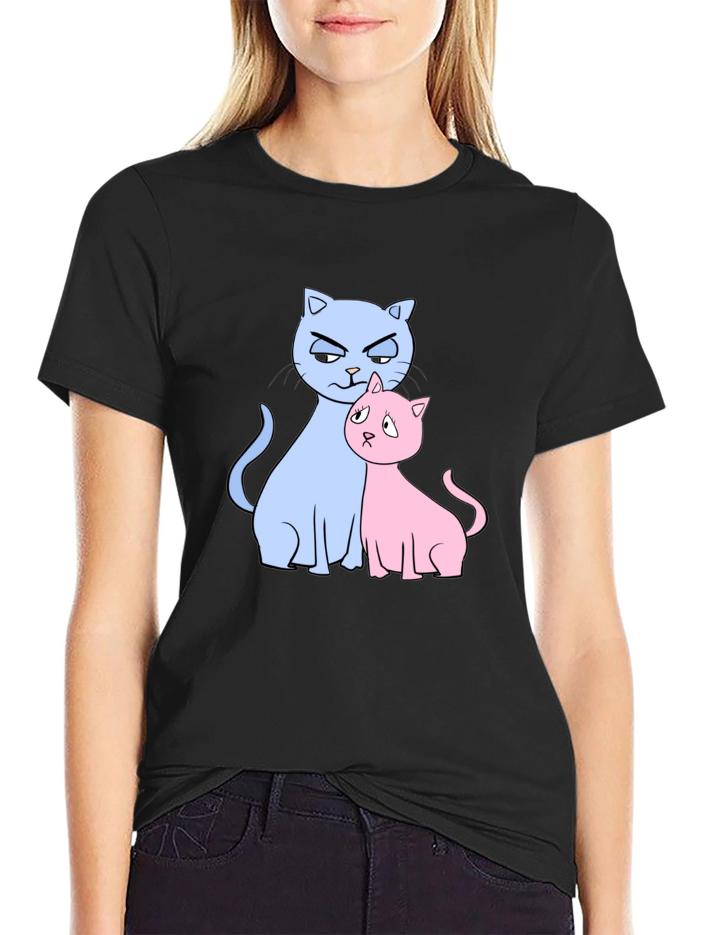 Cute Cats Graphic Print T-Shirt
