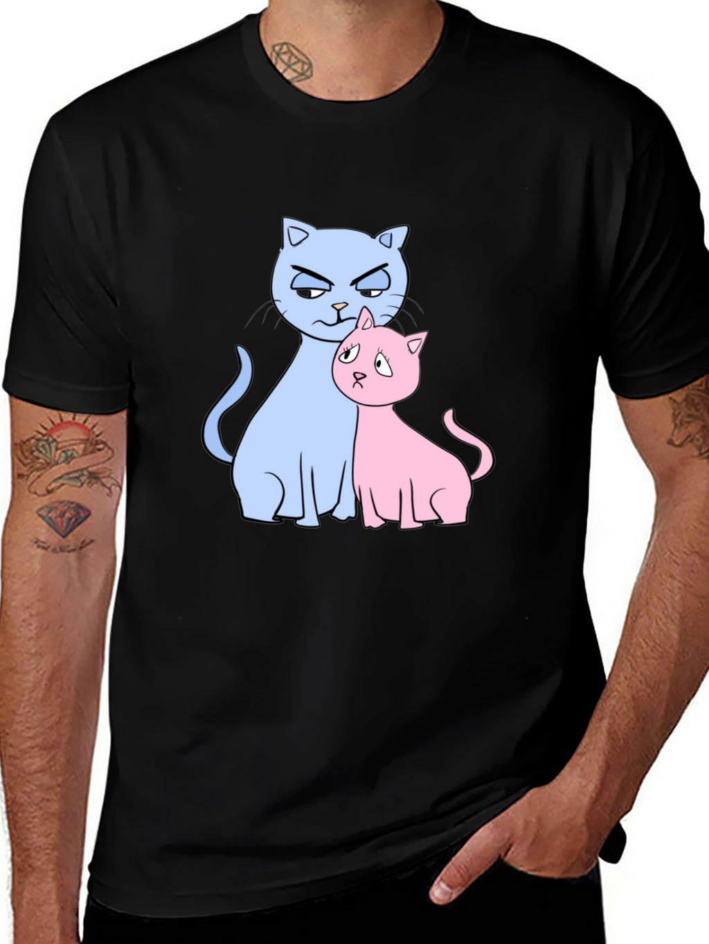 Cute Cats Graphic Print T-Shirt