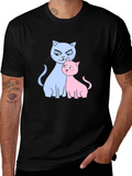 Cute Cats Graphic Print T-Shirt