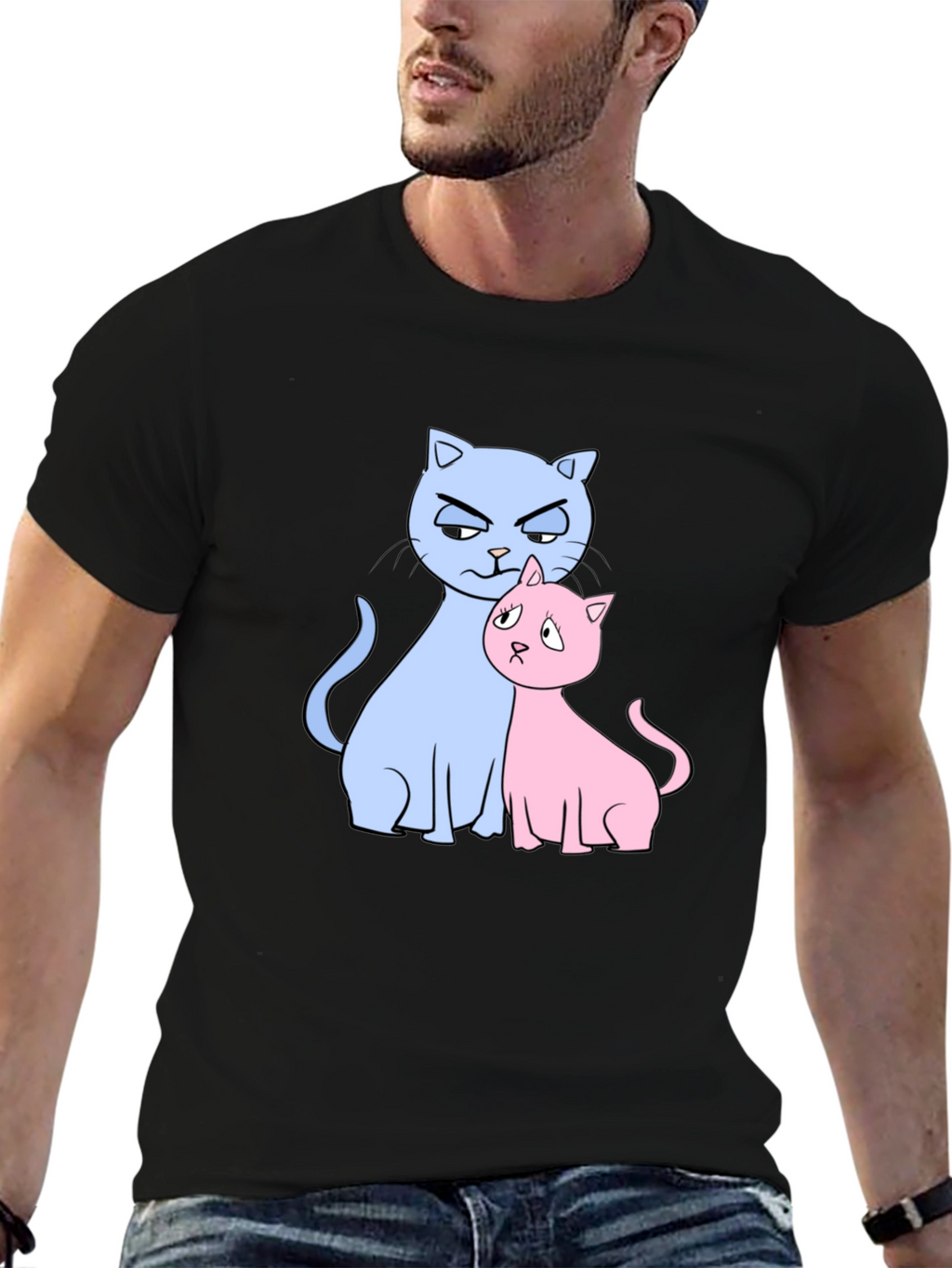 Cute Cats Graphic Print T-Shirt