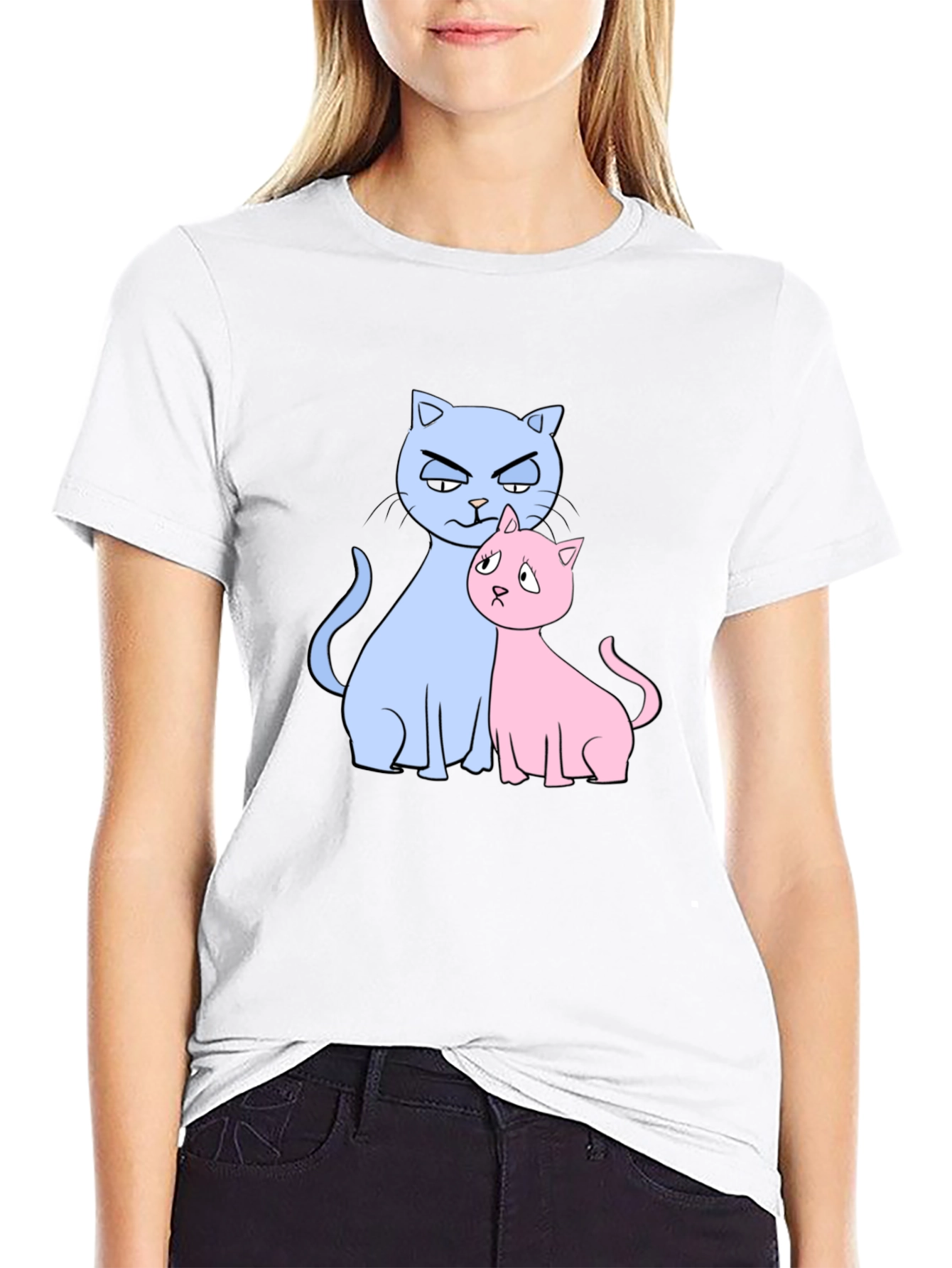 Cute Cats Graphic Print T-Shirt