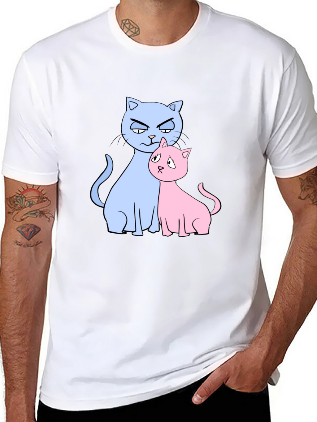 Cute Cats Graphic Print T-Shirt