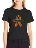 MS Strong Black Tee: Orange Ribbon Design