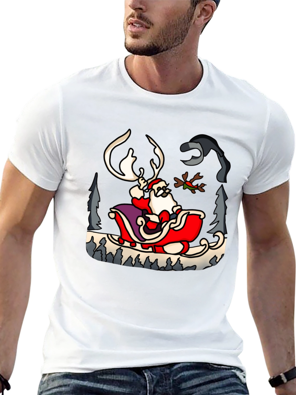 Santas Sleigh Ride Graphic Tee