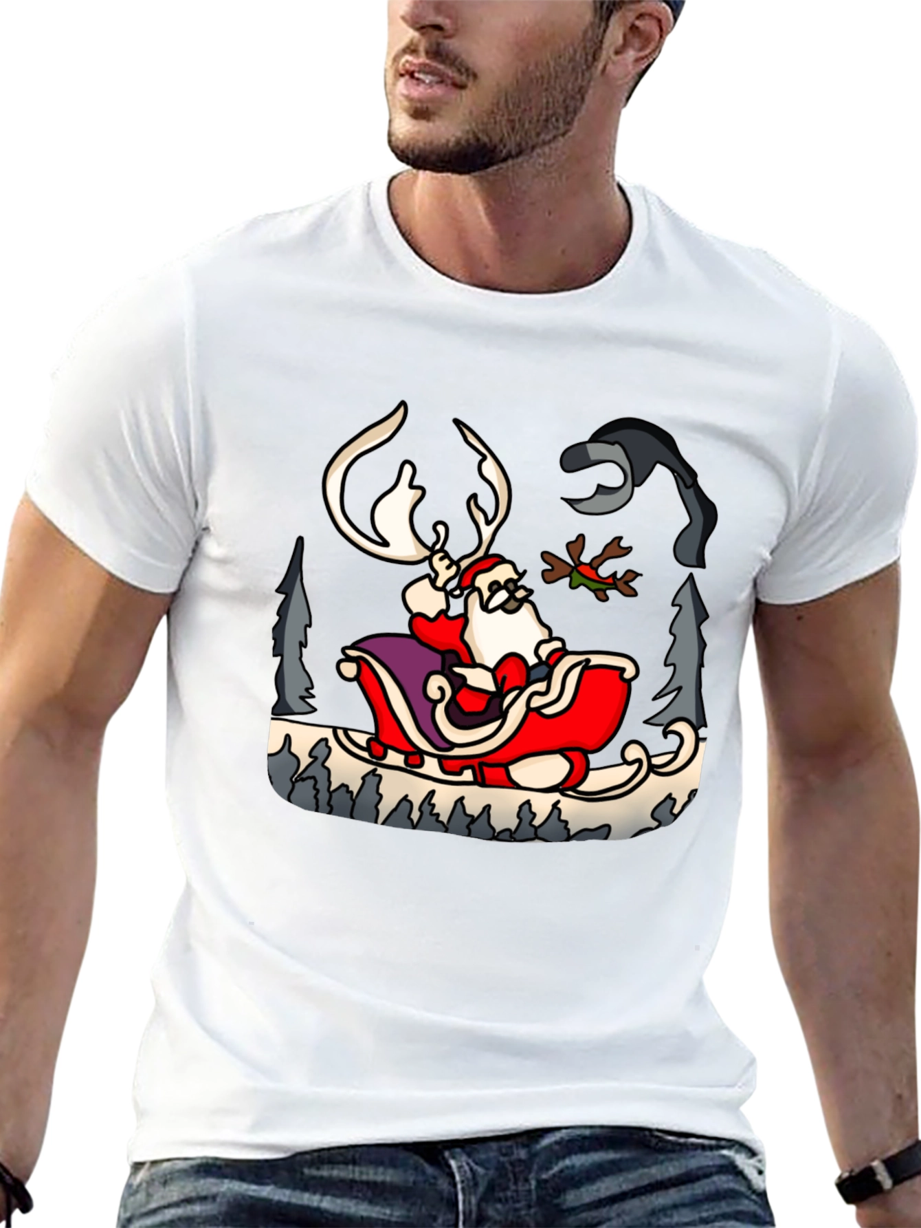 Santas Sleigh Ride Graphic Tee