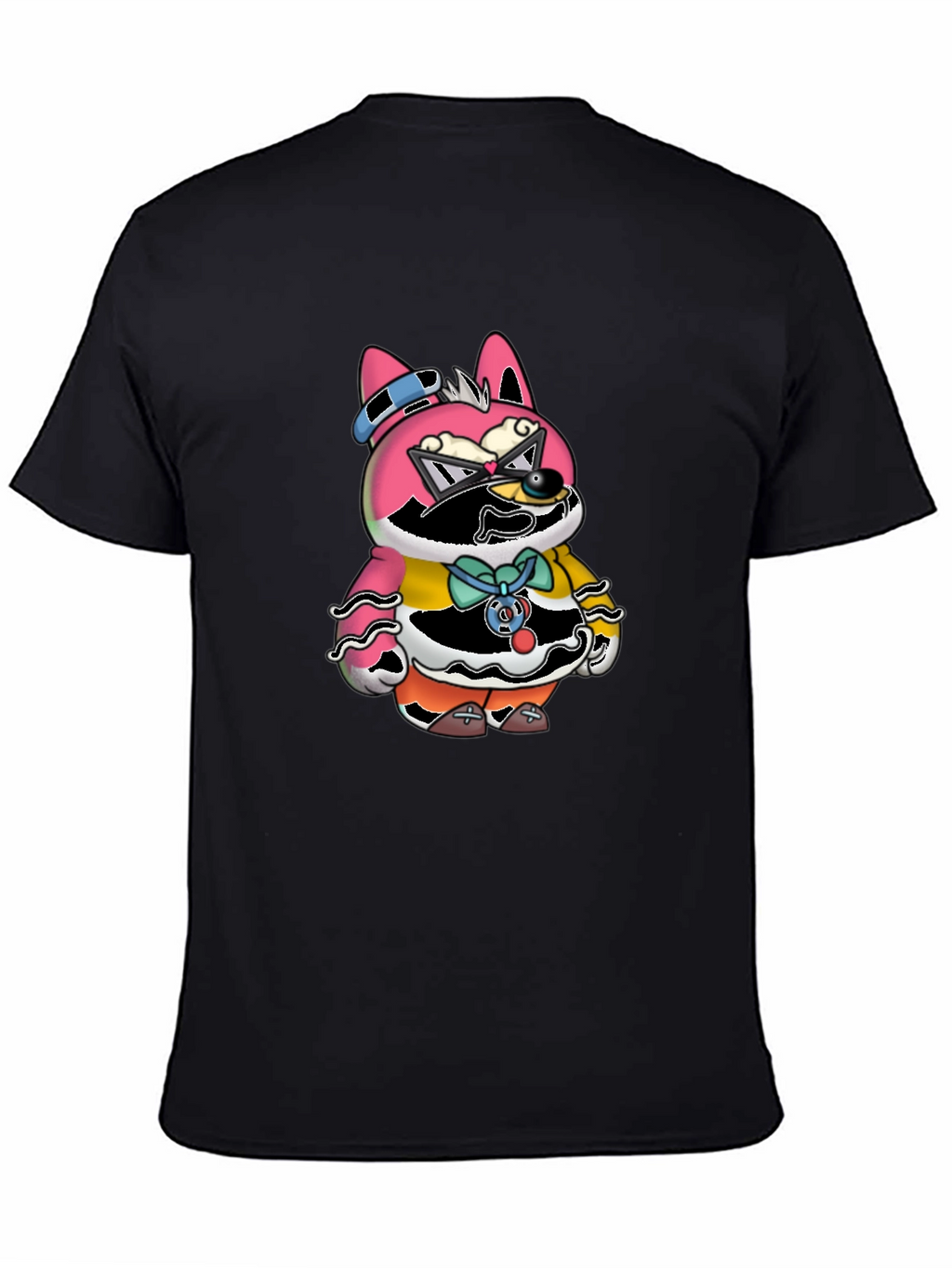 Funky Animal Graphic Tee - Unisex Black Cotton T-Shirt