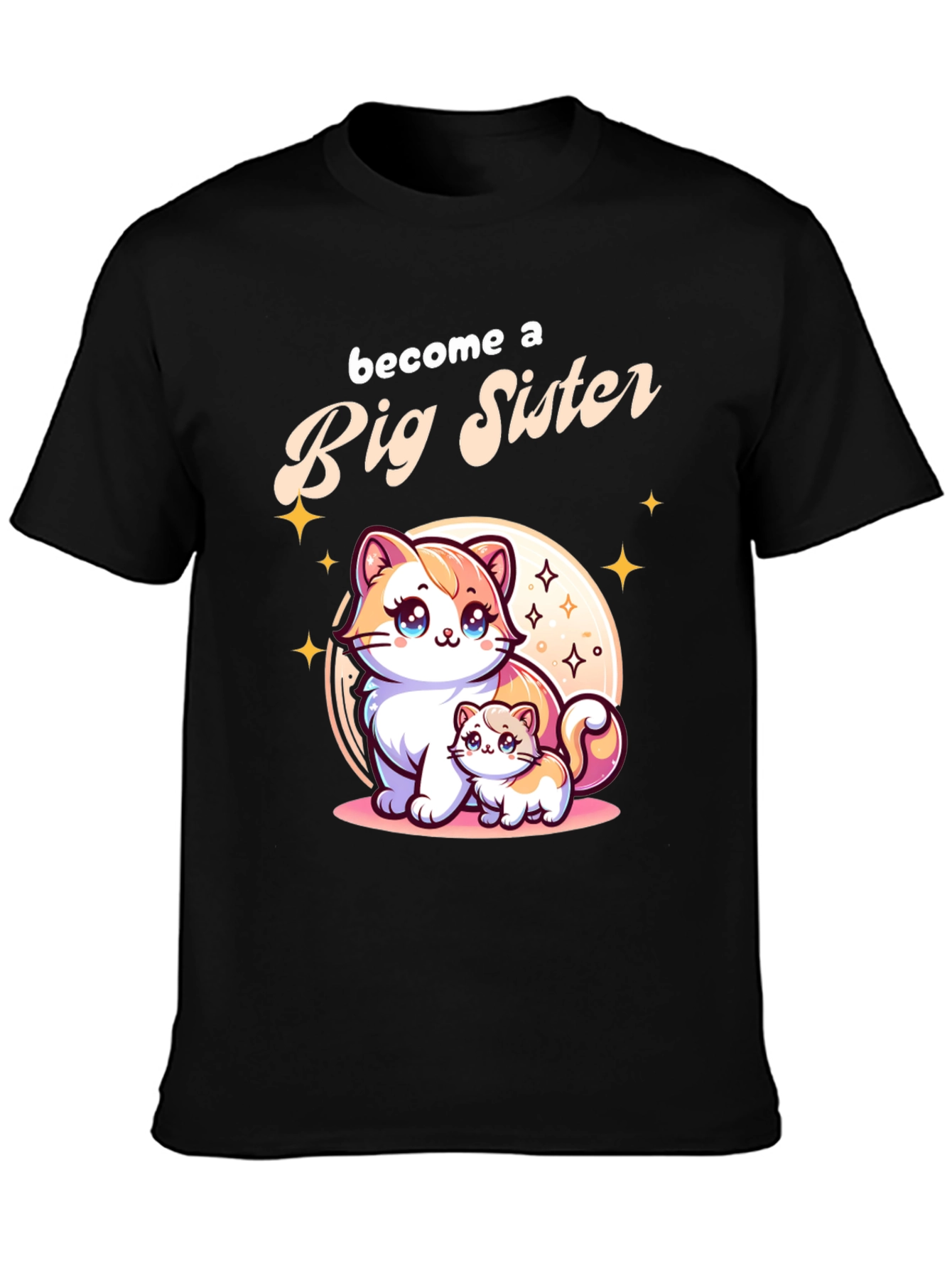 Big Sister Announcement T-Shirt with Cute Cats
