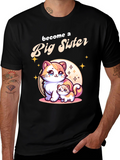 Big Sister Announcement T-Shirt with Cute Cats
