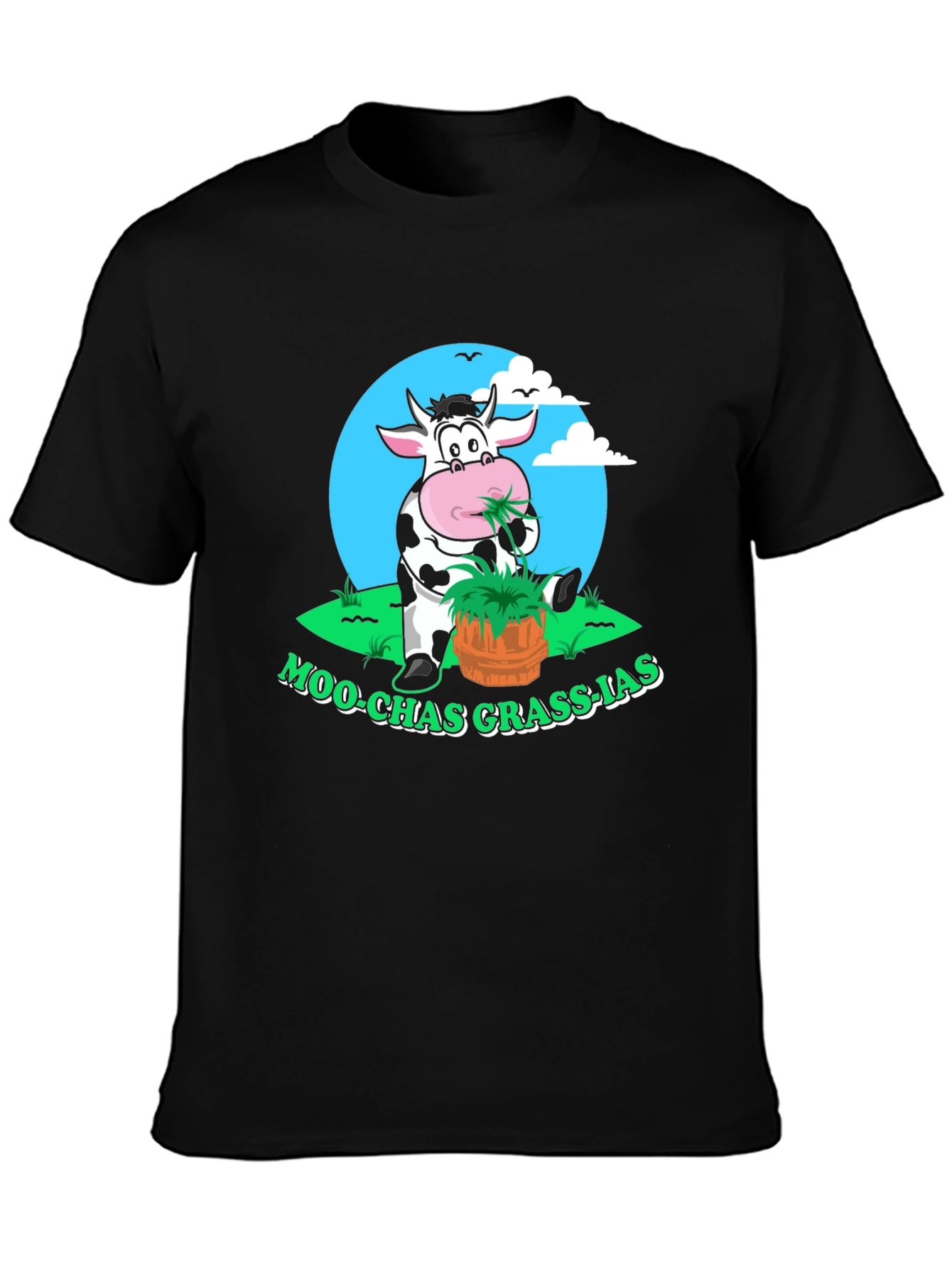 Moo-chas Grass-ias Funny Cow Graphic Tee