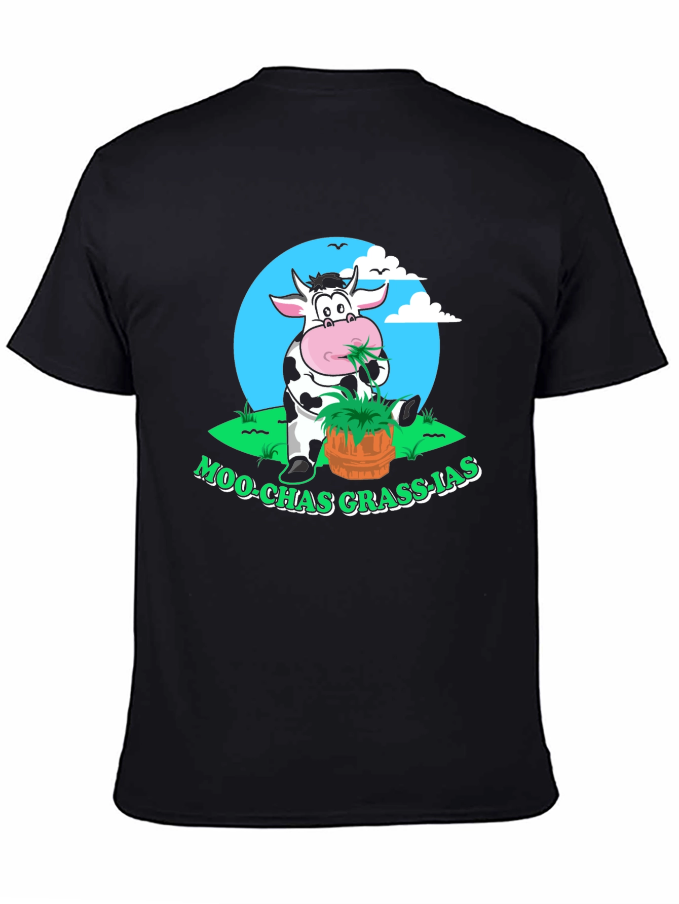 Moo-chas Grass-ias Funny Cow Graphic Tee