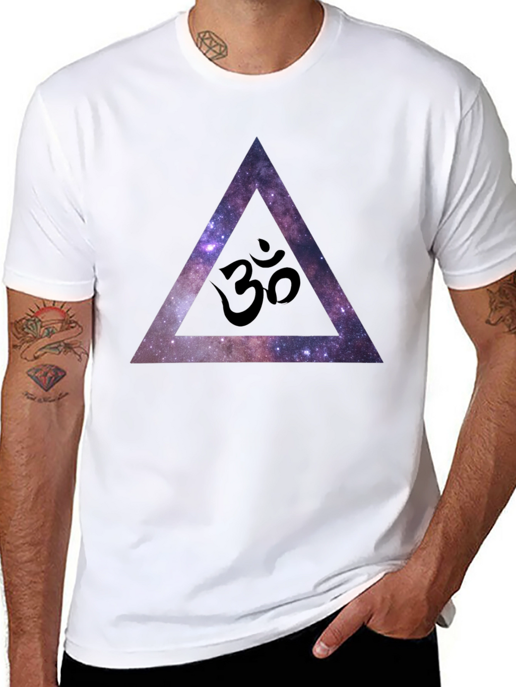 Cosmic Om Triangle Black T-Shirt