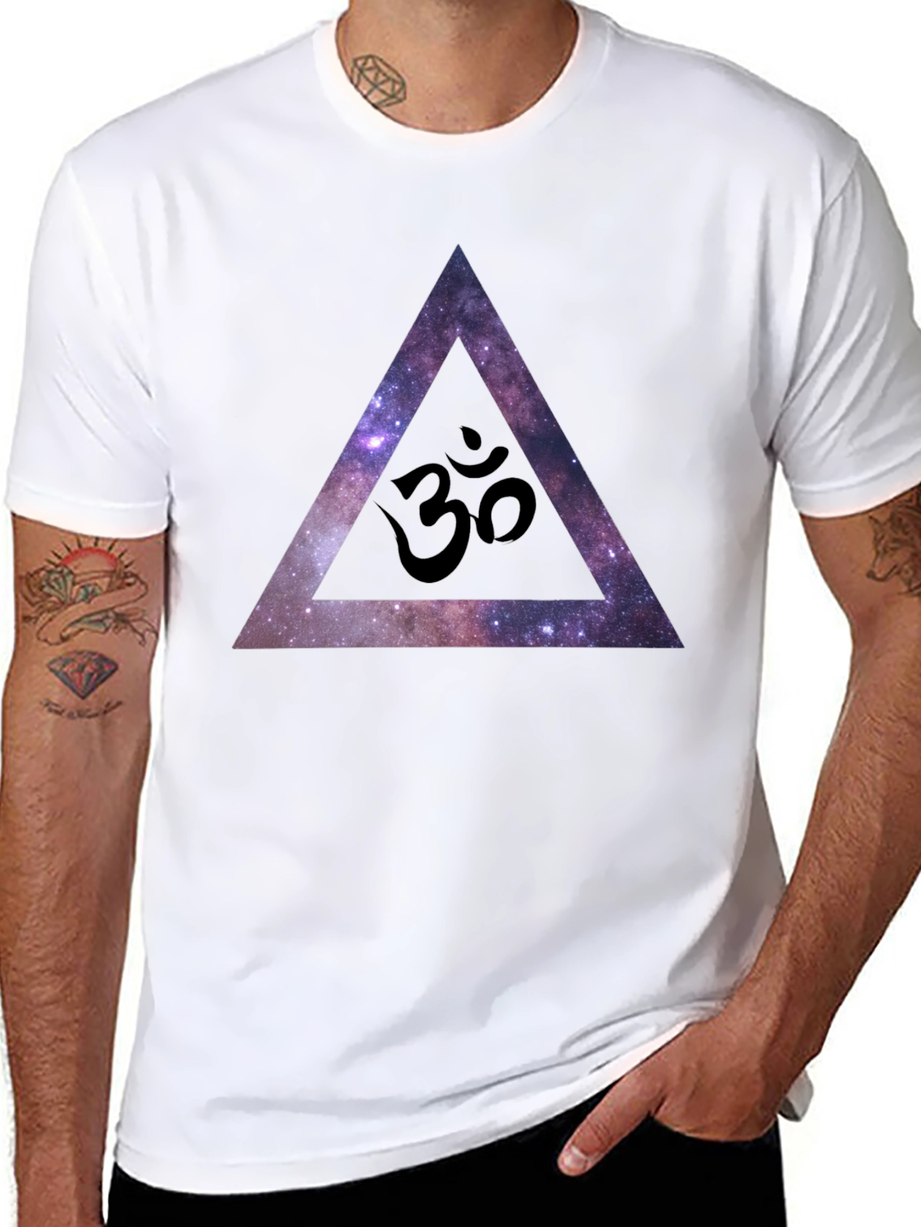 Cosmic Om Triangle Black T-Shirt