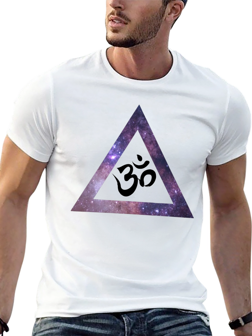 Cosmic Om Triangle Black T-Shirt