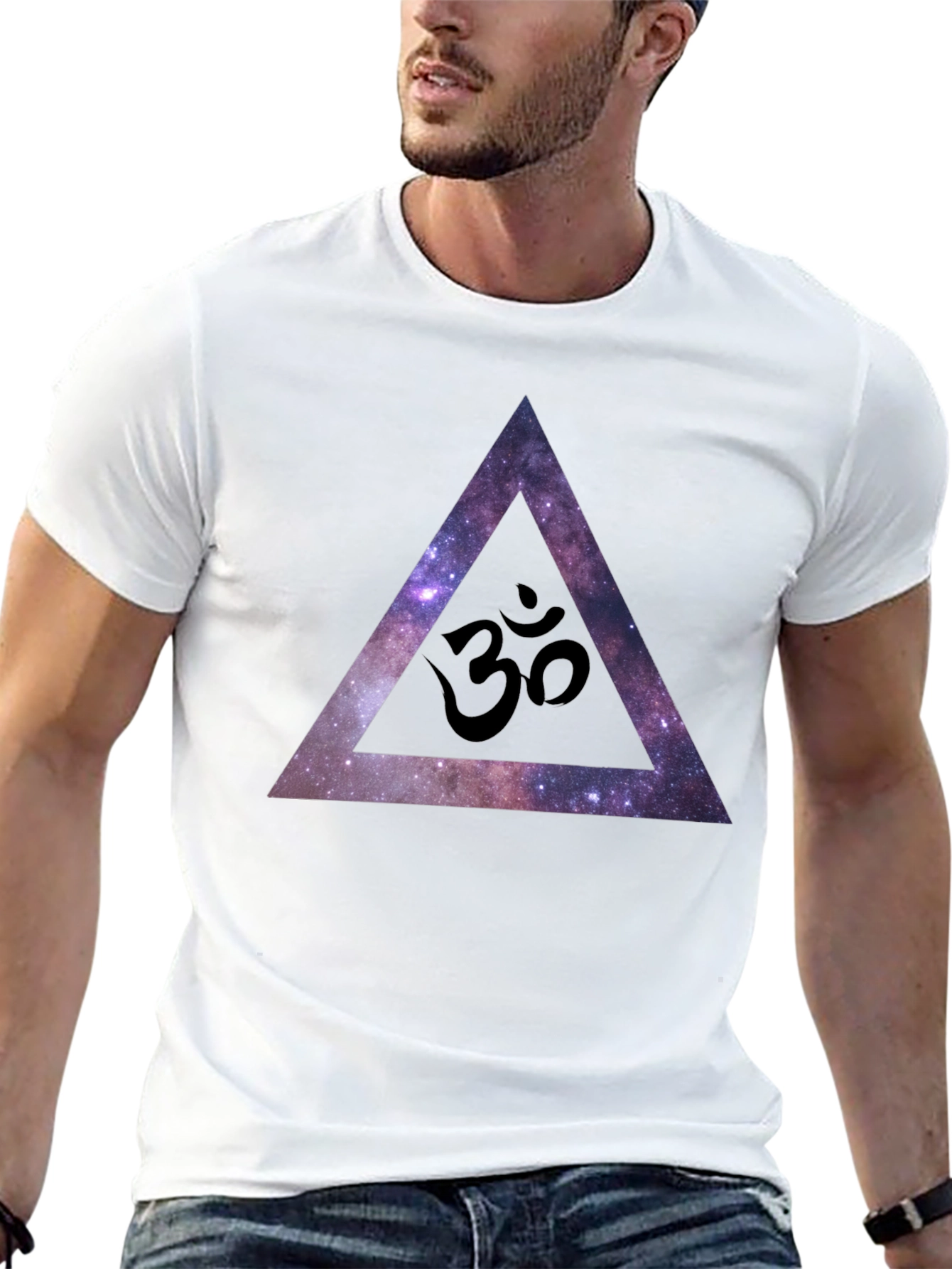 Cosmic Om Triangle Black T-Shirt